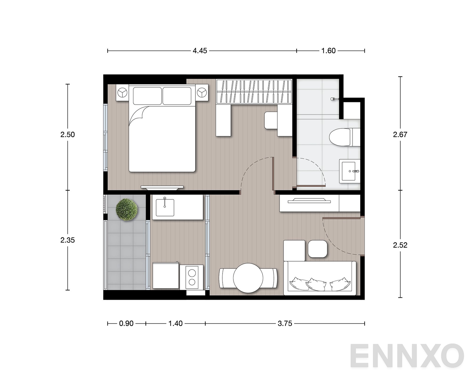 รูปแปลนห้อง A21 ของโครงการ นิว เมกา พลัส บางนา