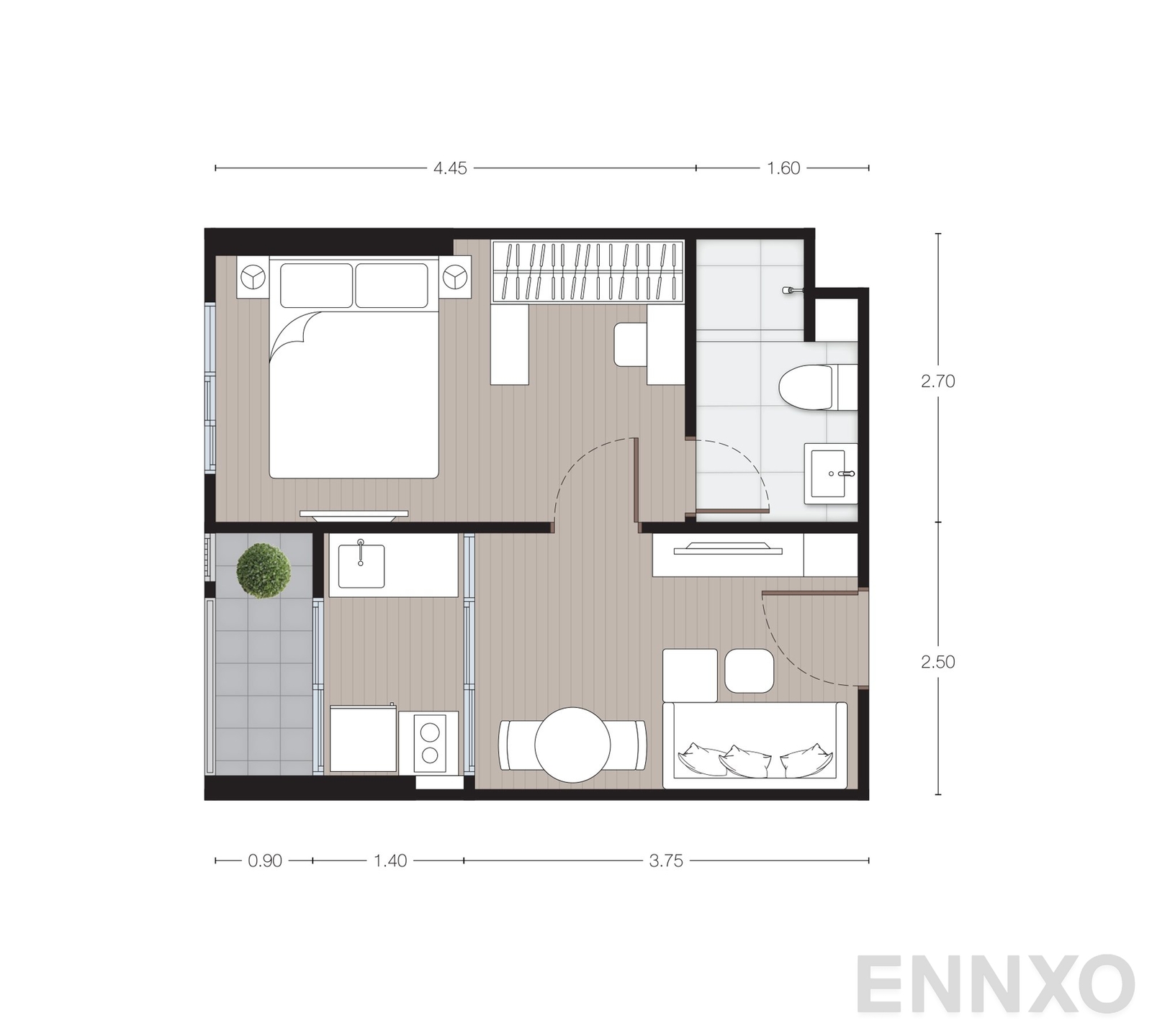 รูปแปลนห้อง A23 ของโครงการ นิว เมกา พลัส บางนา