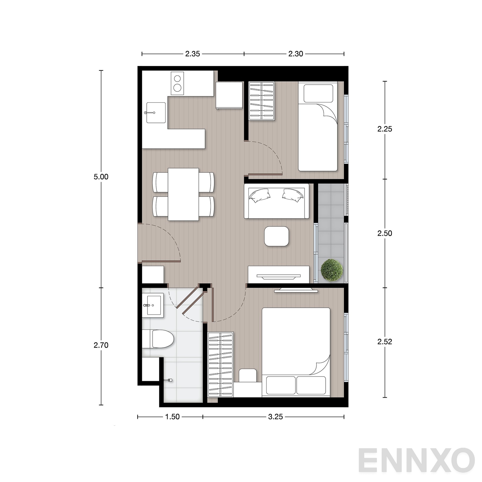 รูปแปลนห้อง B25 ของโครงการ นิว เมกา พลัส บางนา