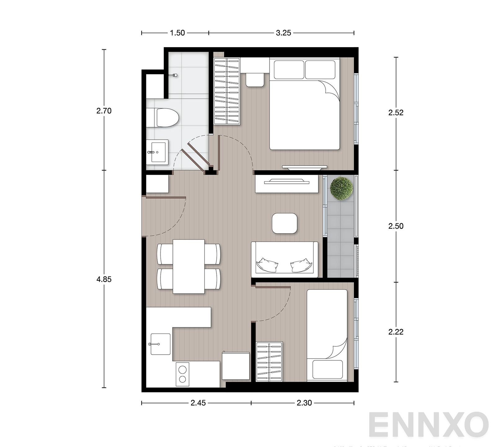 รูปแปลนห้อง B26 ของโครงการ นิว เมกา พลัส บางนา
