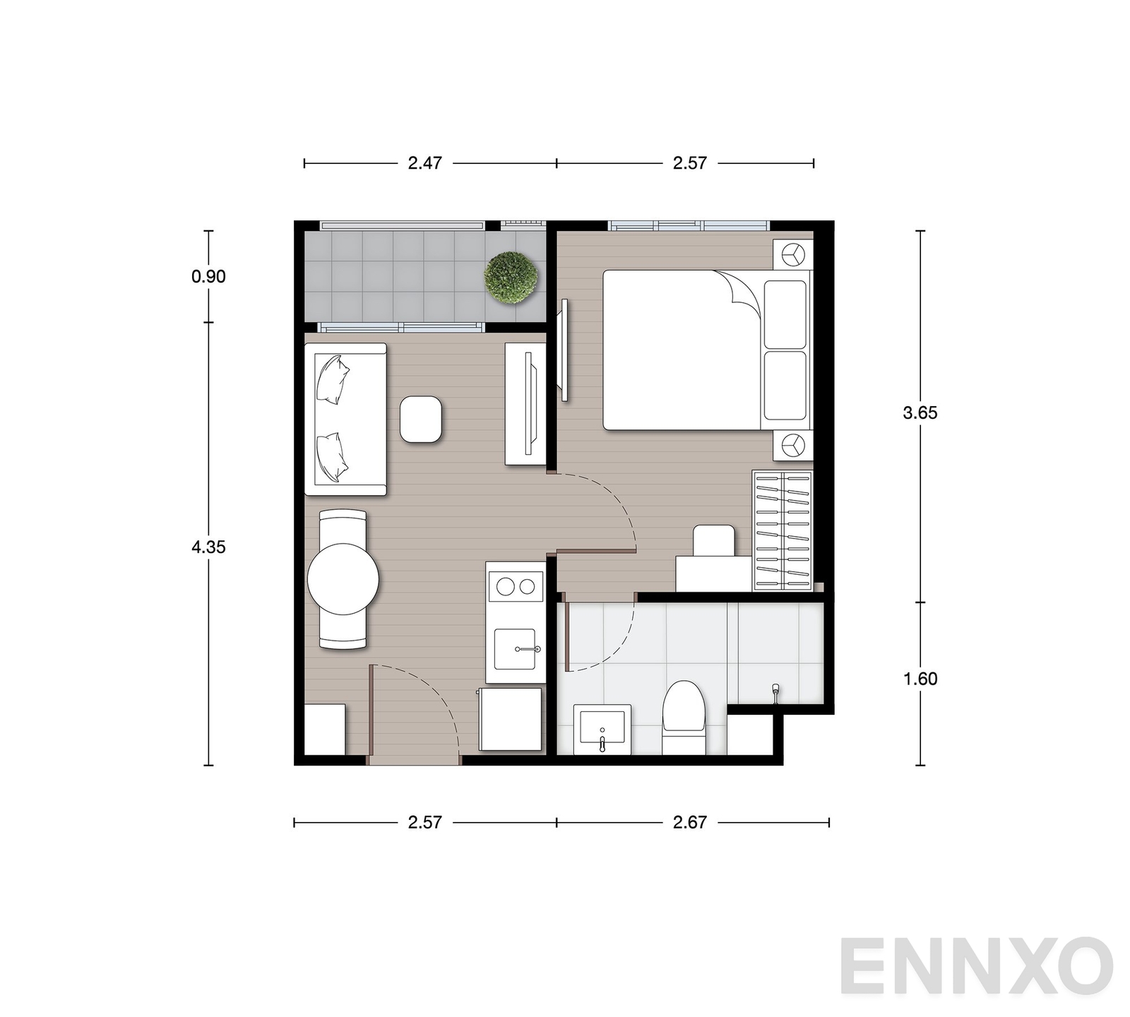 รูปแปลนห้อง A27 ของโครงการ นิว เมกา พลัส บางนา