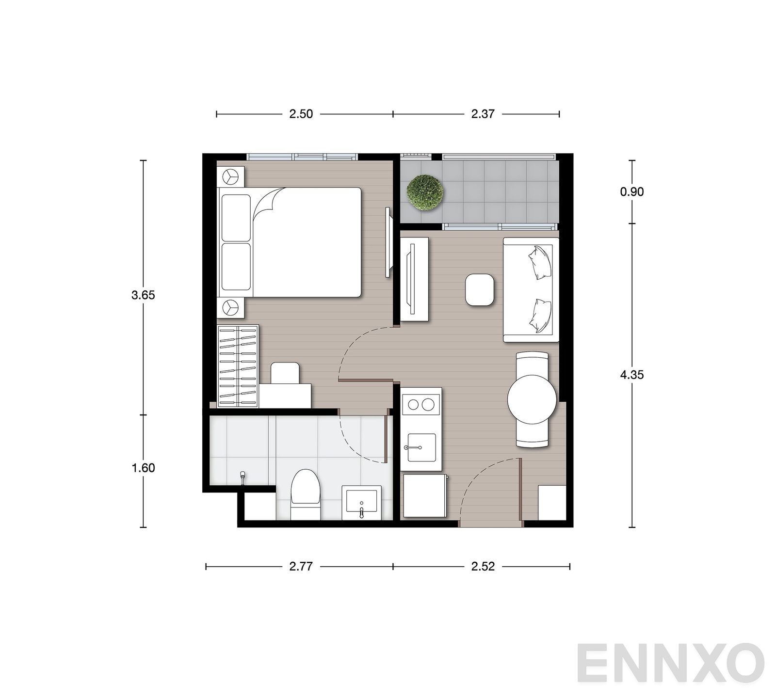 รูปแปลนห้อง A28 ของโครงการ นิว เมกา พลัส บางนา
