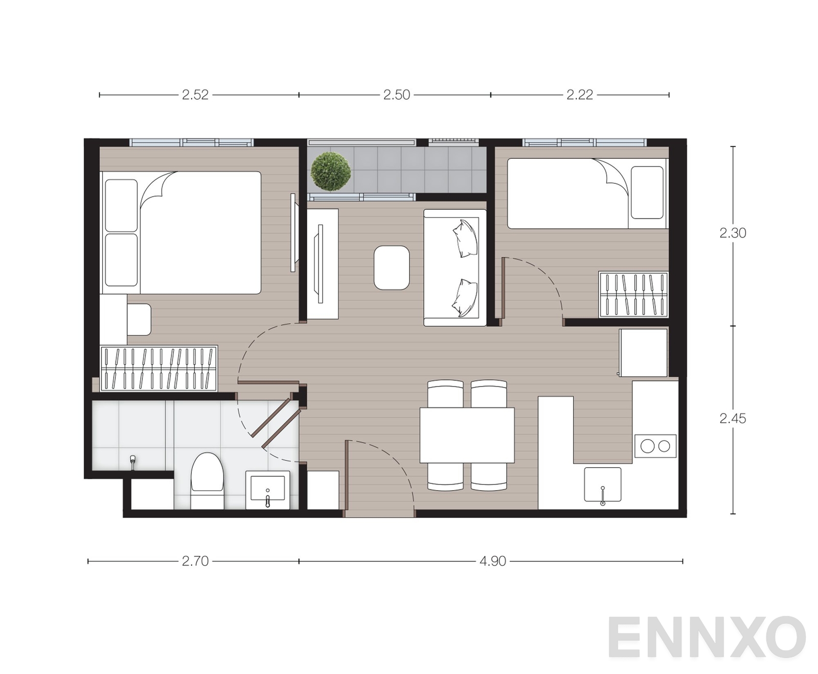 รูปแปลนห้อง B30 ของโครงการ นิว เมกา พลัส บางนา