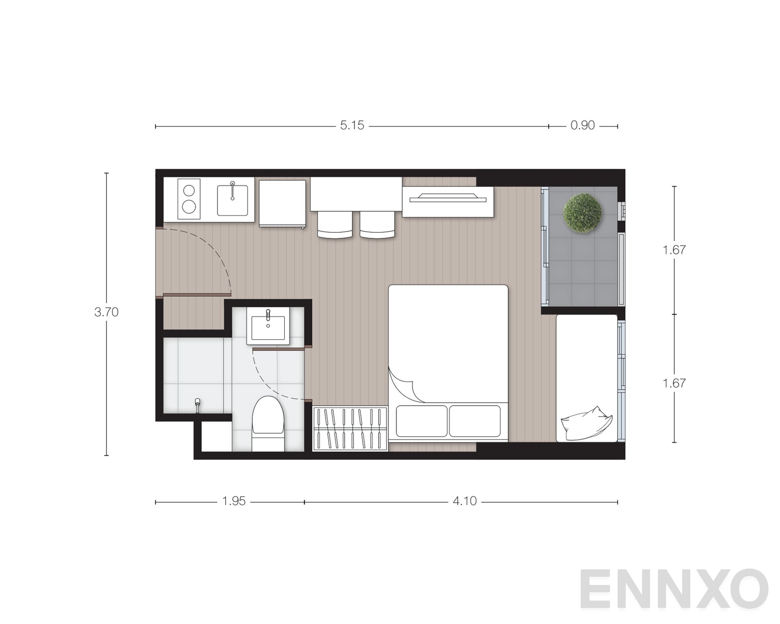 รูปแปลนห้อง S3 ของโครงการ นิว เมกา พลัส บางนา