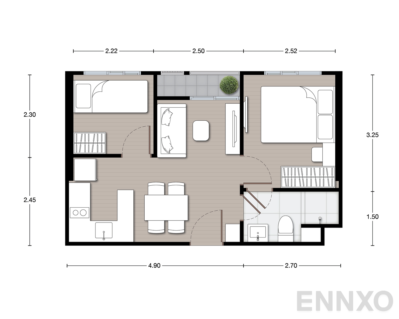 รูปแปลนห้อง B31 ของโครงการ นิว เมกา พลัส บางนา