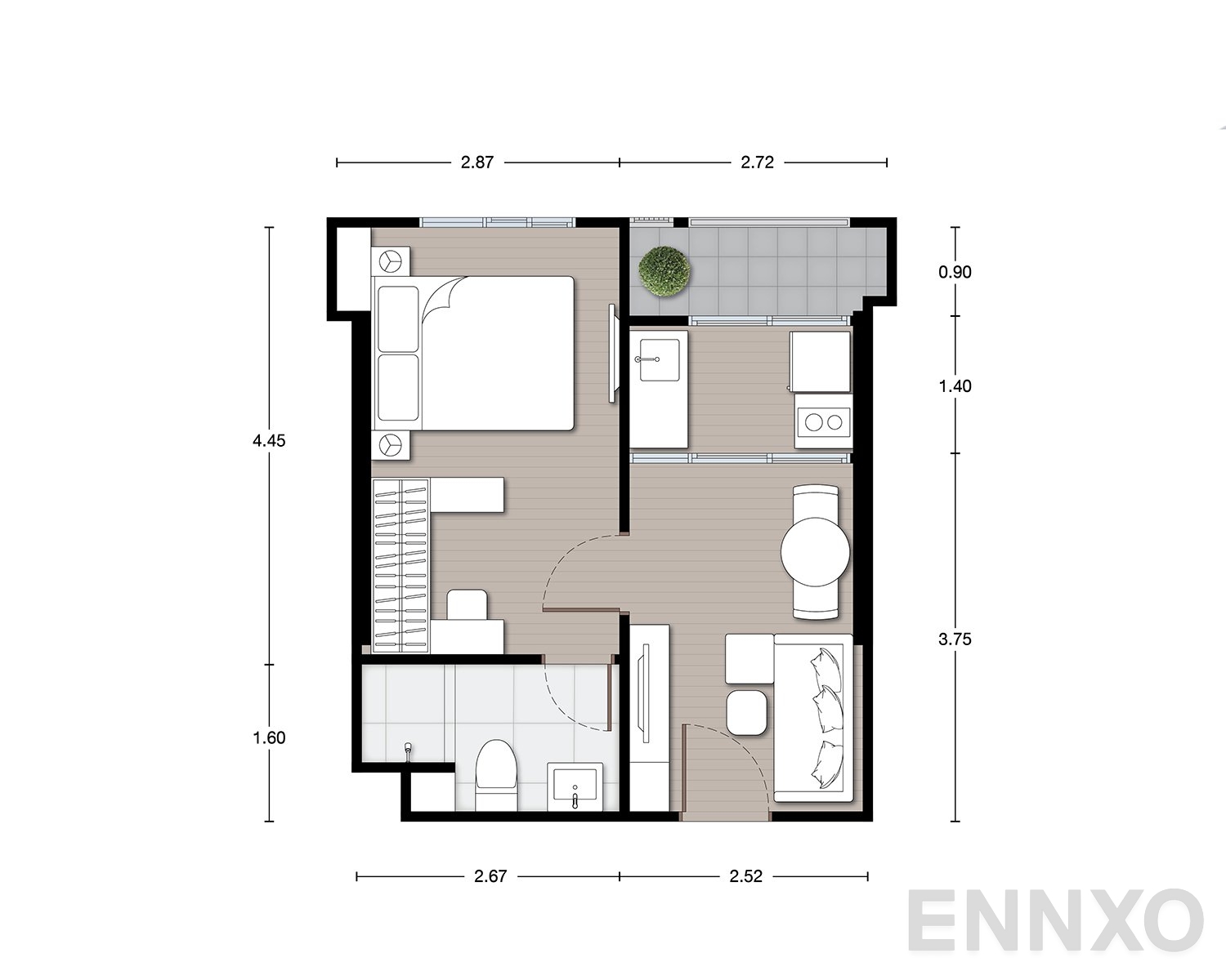 รูปแปลนห้อง A32 ของโครงการ นิว เมกา พลัส บางนา