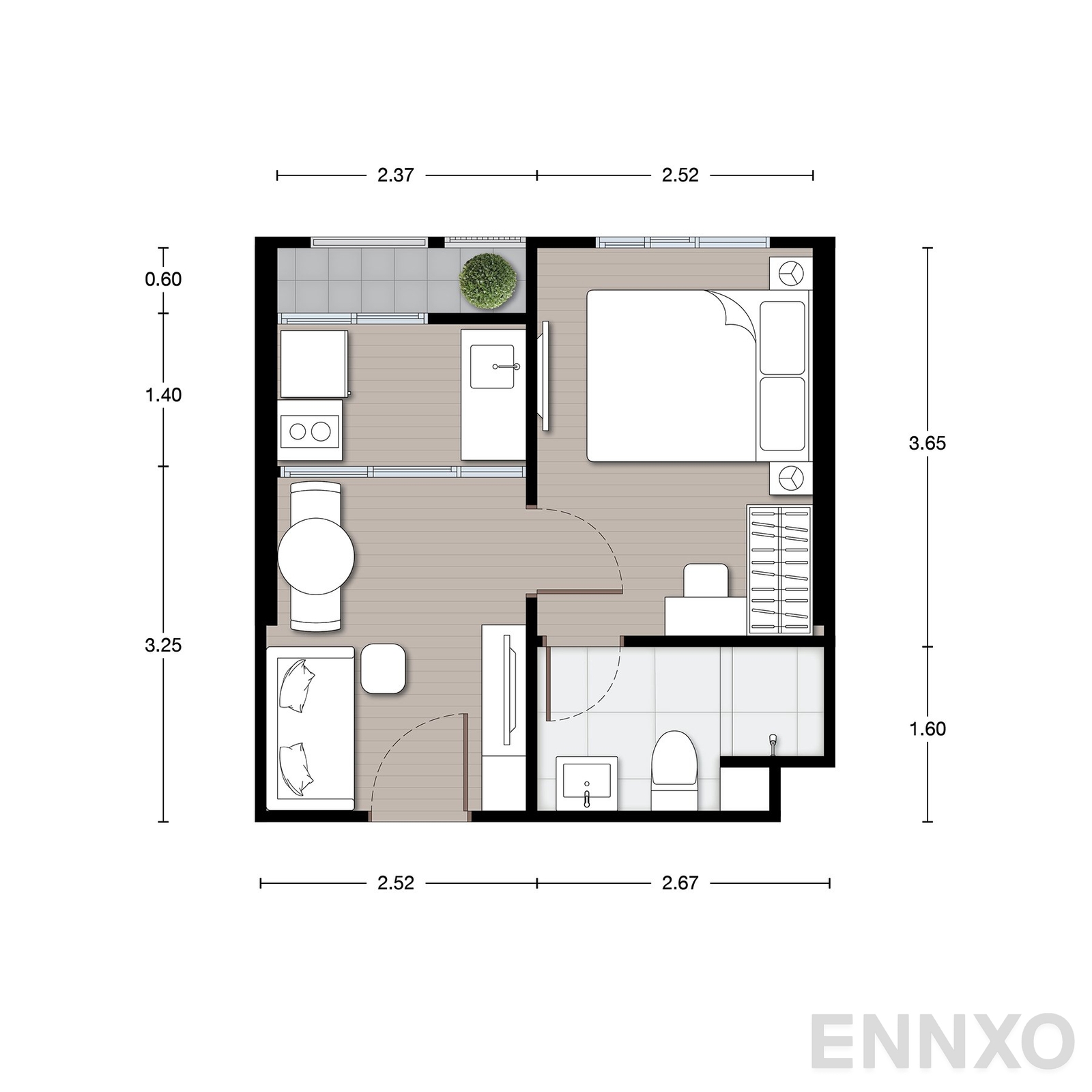 รูปแปลนห้อง A33 ของโครงการ นิว เมกา พลัส บางนา