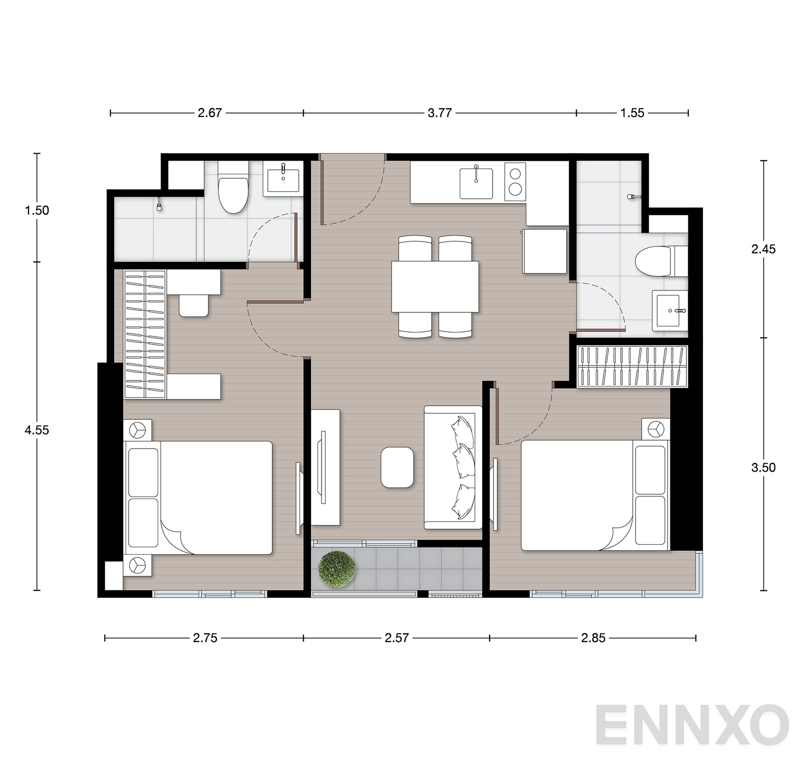 รูปแปลนห้อง B6 ของโครงการ นิว เมกา พลัส บางนา