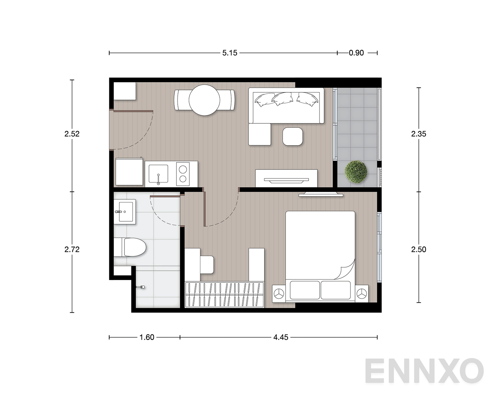 รูปแปลนห้อง A5 ของโครงการ นิว เมกา พลัส บางนา