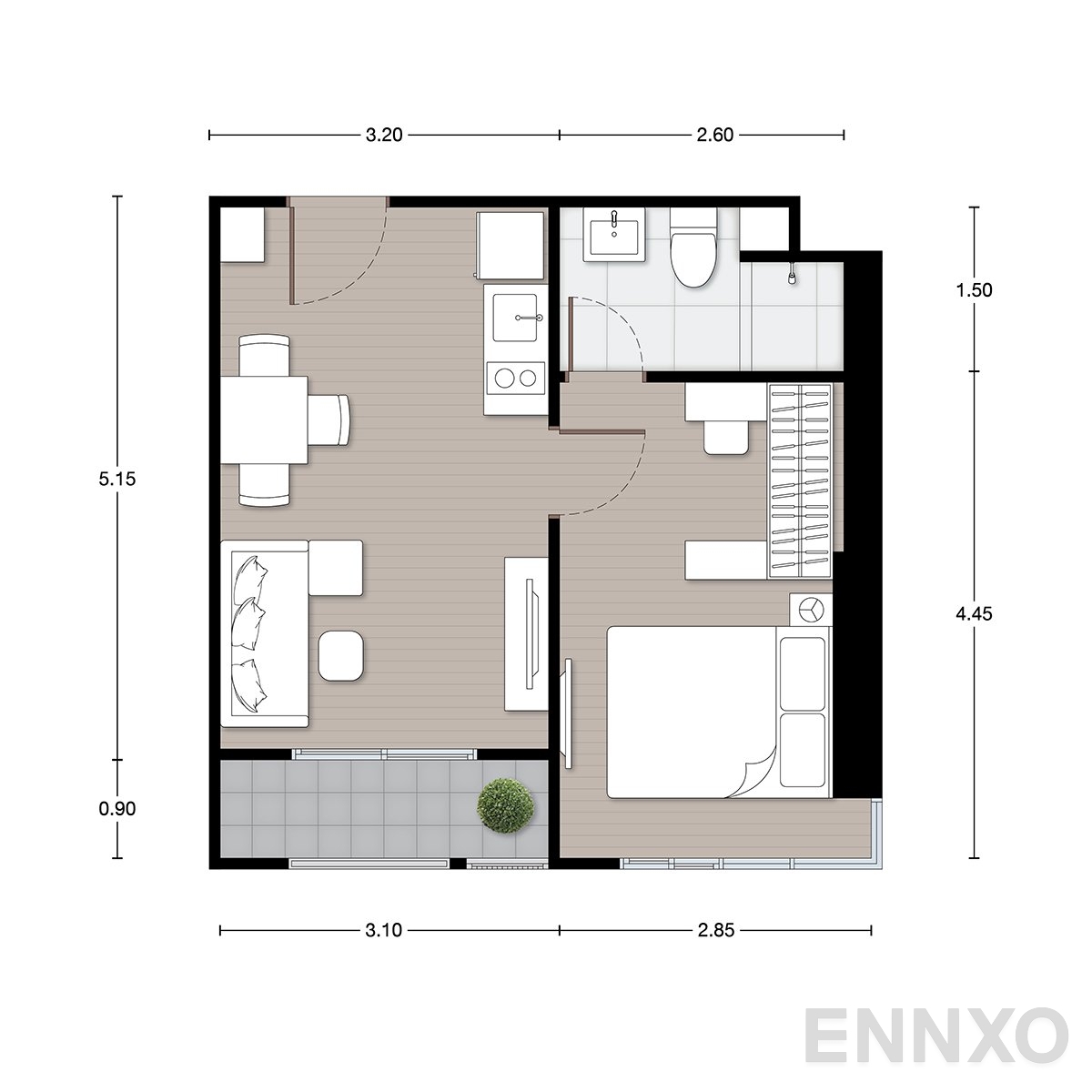 รูปแปลนห้อง A6 ของโครงการ นิว เมกา พลัส บางนา