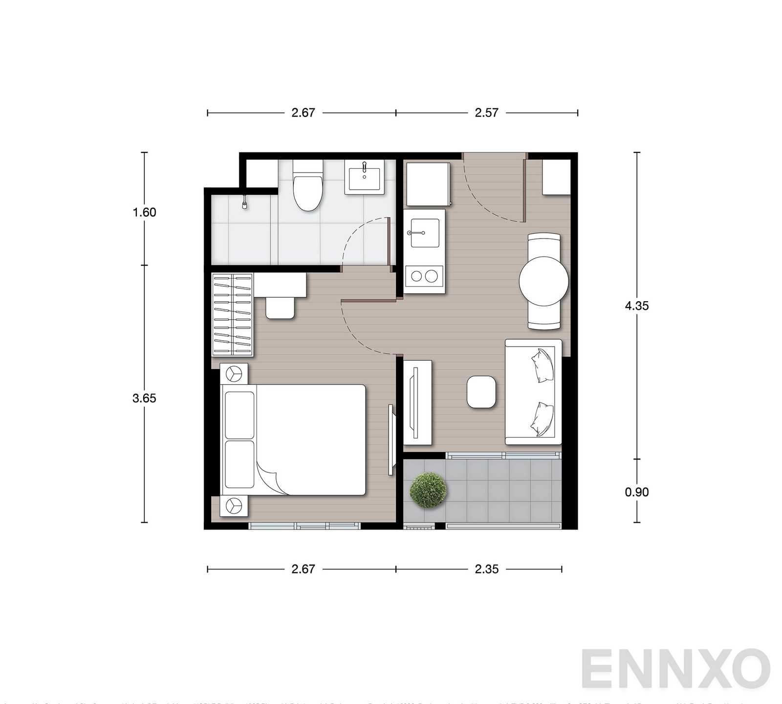 รูปแปลนห้อง A7 ของโครงการ นิว เมกา พลัส บางนา