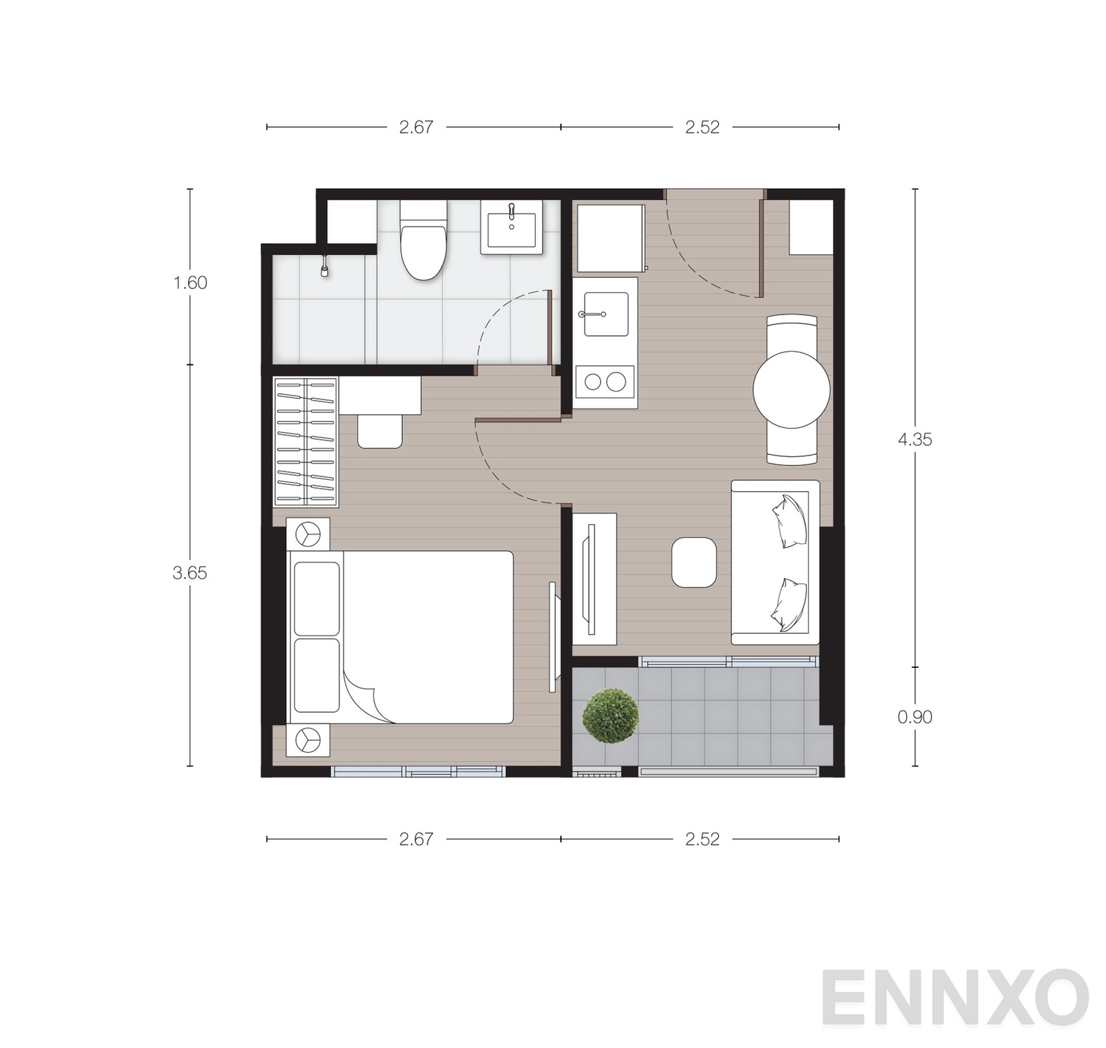 รูปแปลนห้อง A9 ของโครงการ นิว เมกา พลัส บางนา