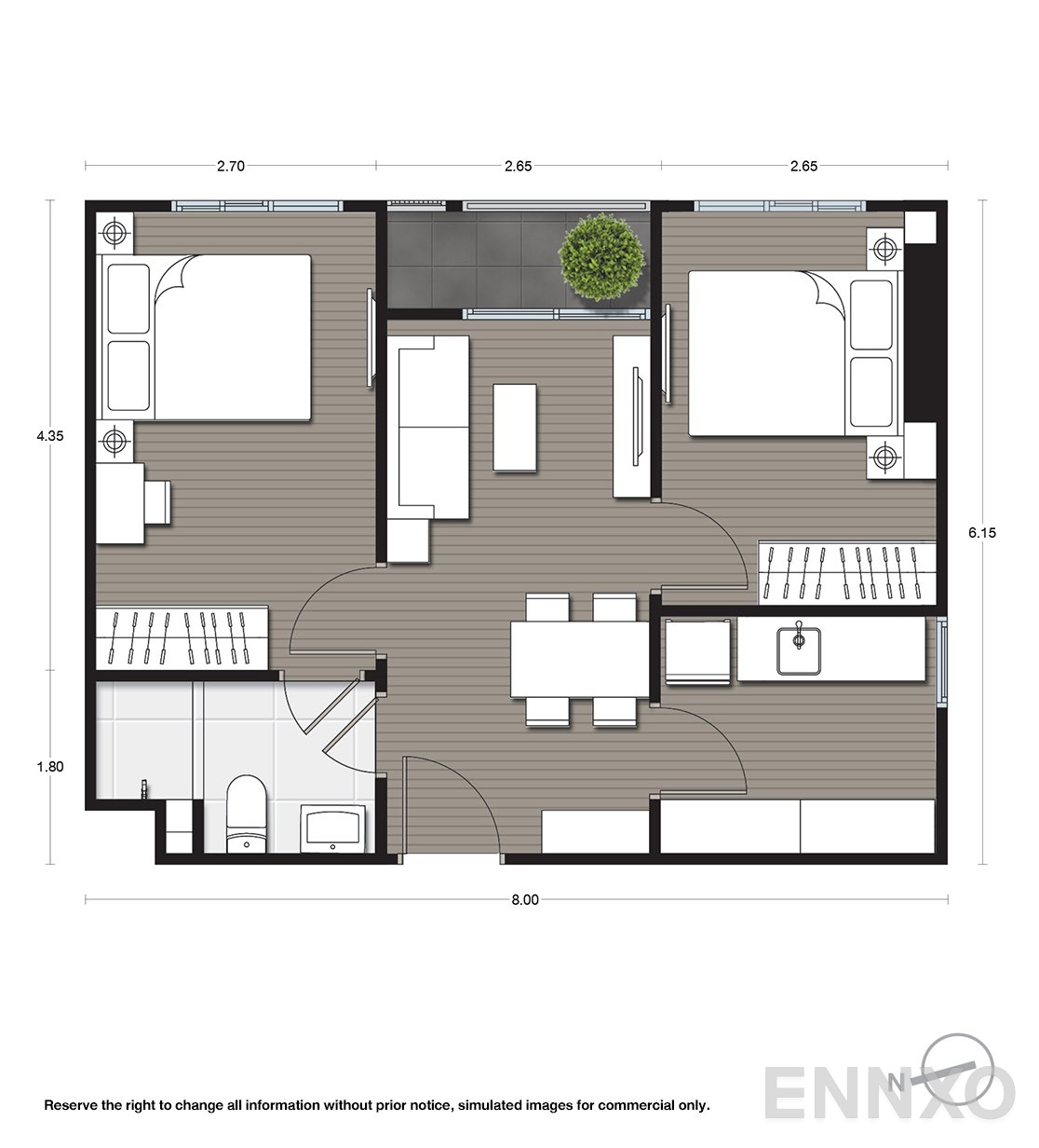 รูปแปลนห้อง B22 ของโครงการ นิว โนเบิล แจ้งวัฒนะ