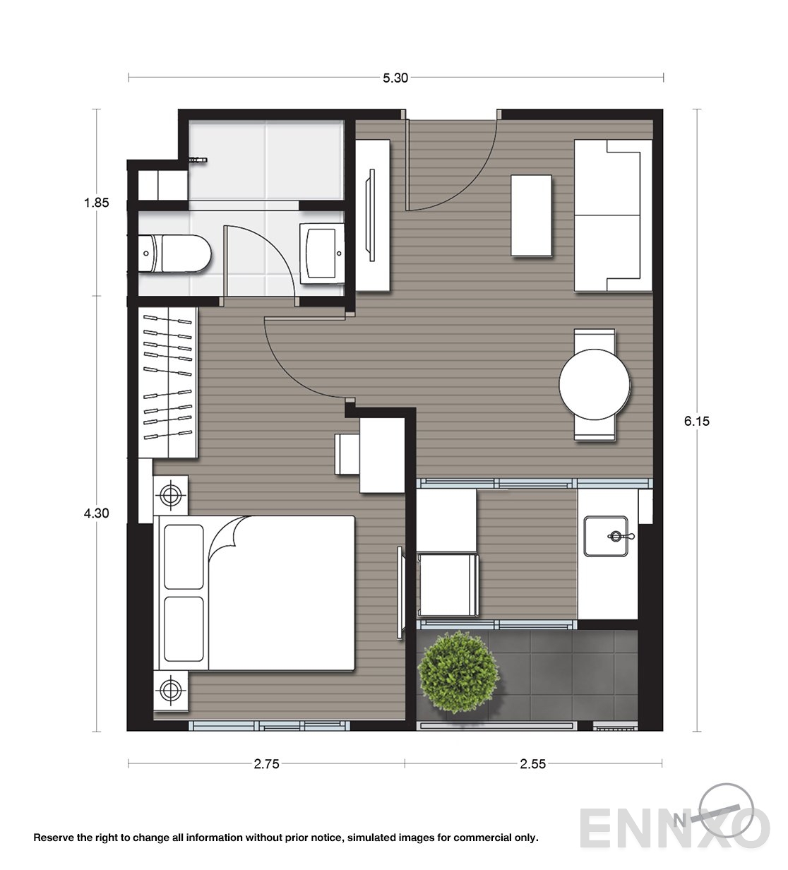 รูปแปลนห้อง A27 ของโครงการ นิว โนเบิล แจ้งวัฒนะ