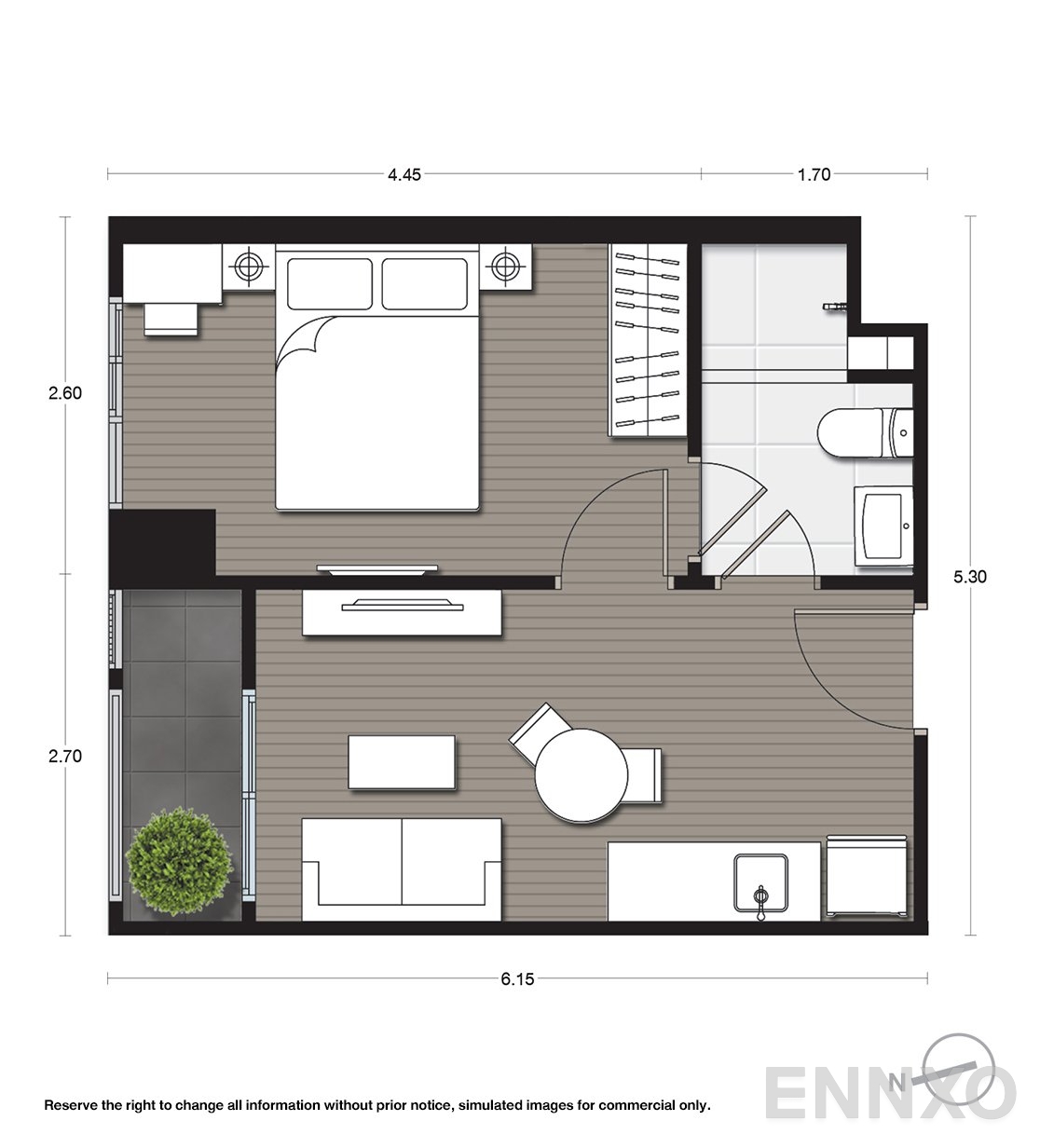 รูปแปลนห้อง A1 ของโครงการ นิว โนเบิล แจ้งวัฒนะ