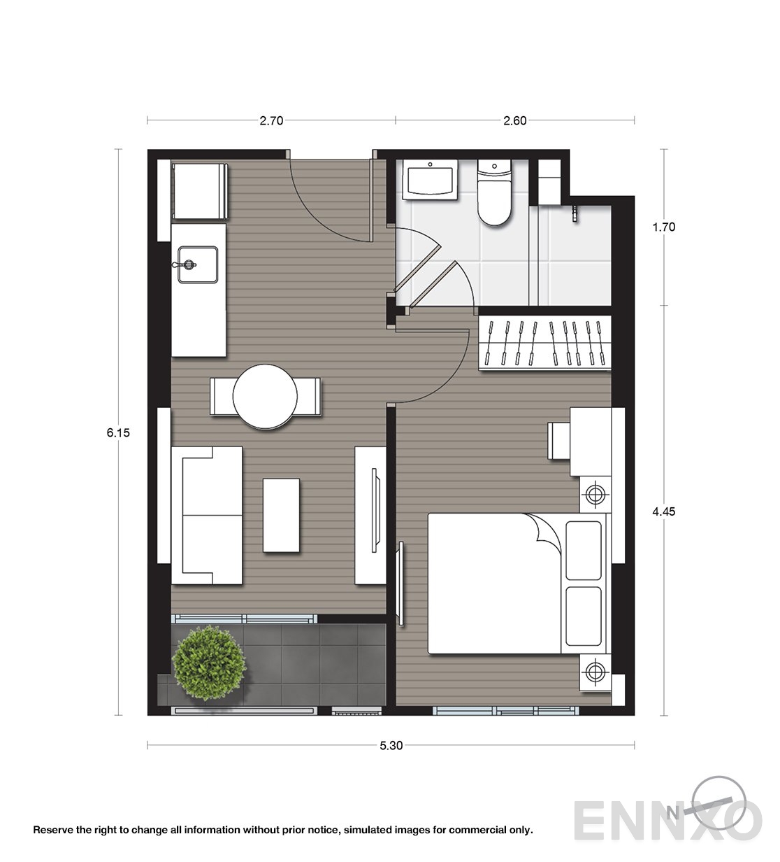 รูปแปลนห้อง A4 ของโครงการ นิว โนเบิล แจ้งวัฒนะ