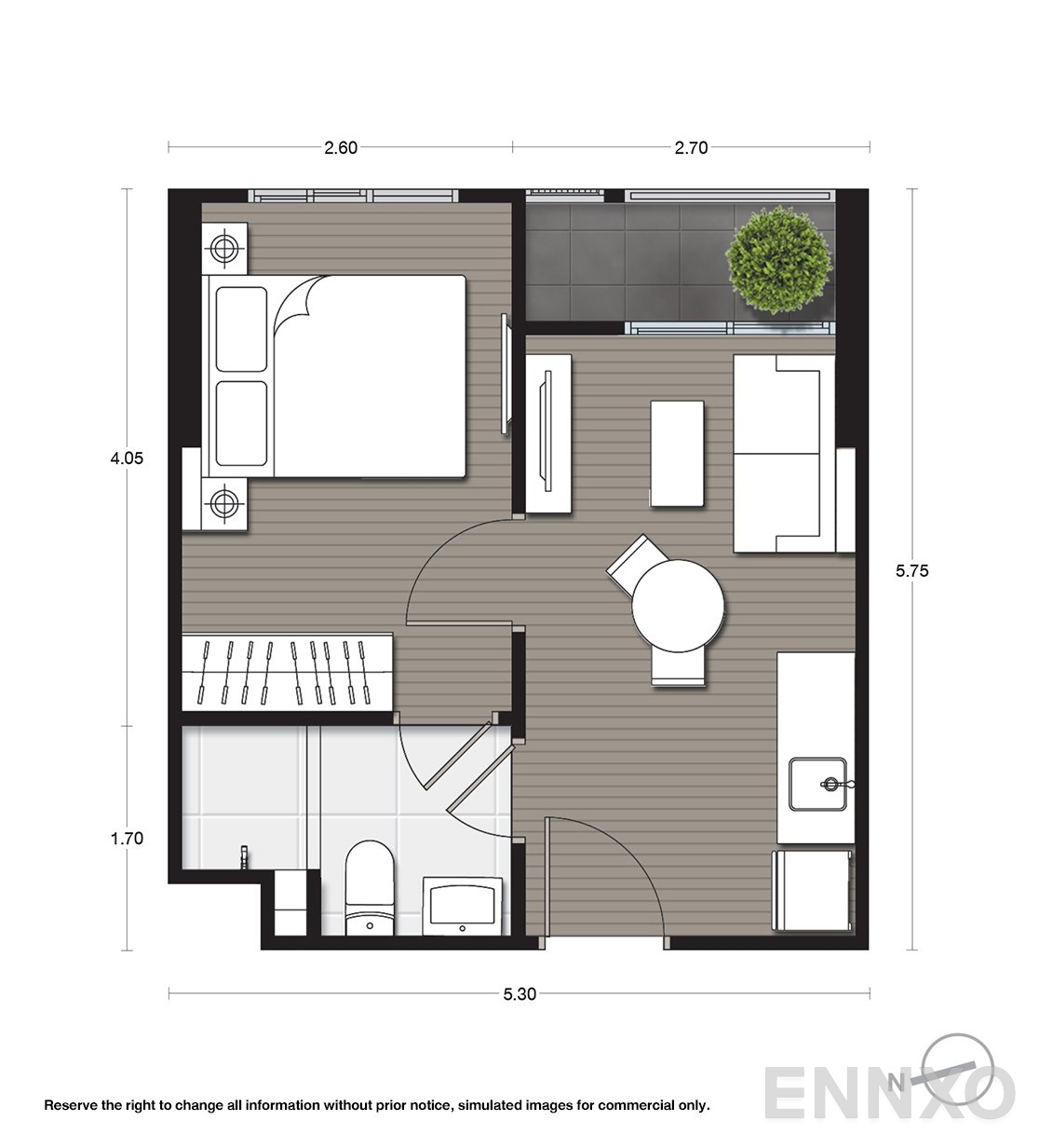รูปแปลนห้อง A14 ของโครงการ นิว โนเบิล แจ้งวัฒนะ