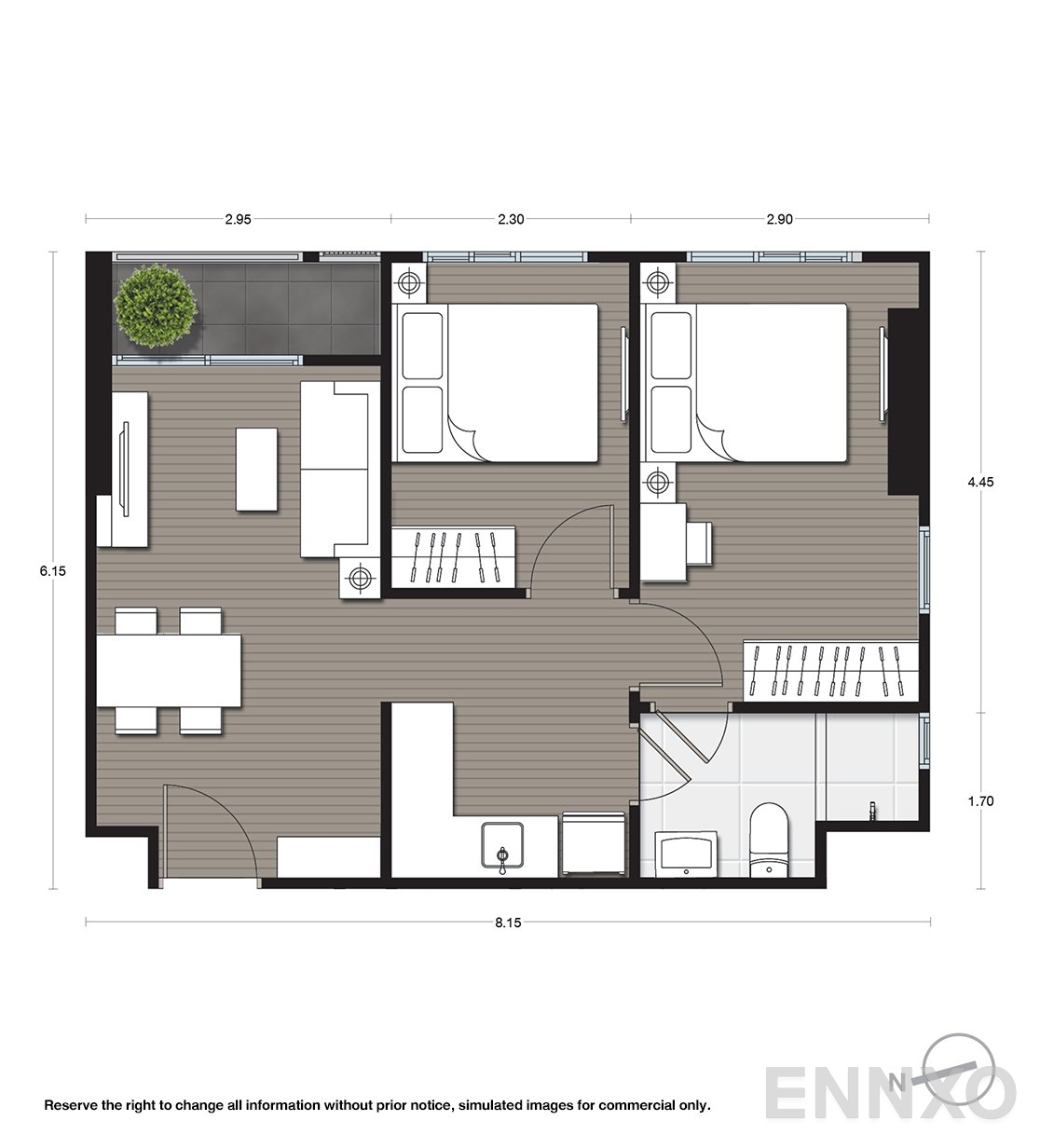 รูปแปลนห้อง B16 ของโครงการ นิว โนเบิล แจ้งวัฒนะ