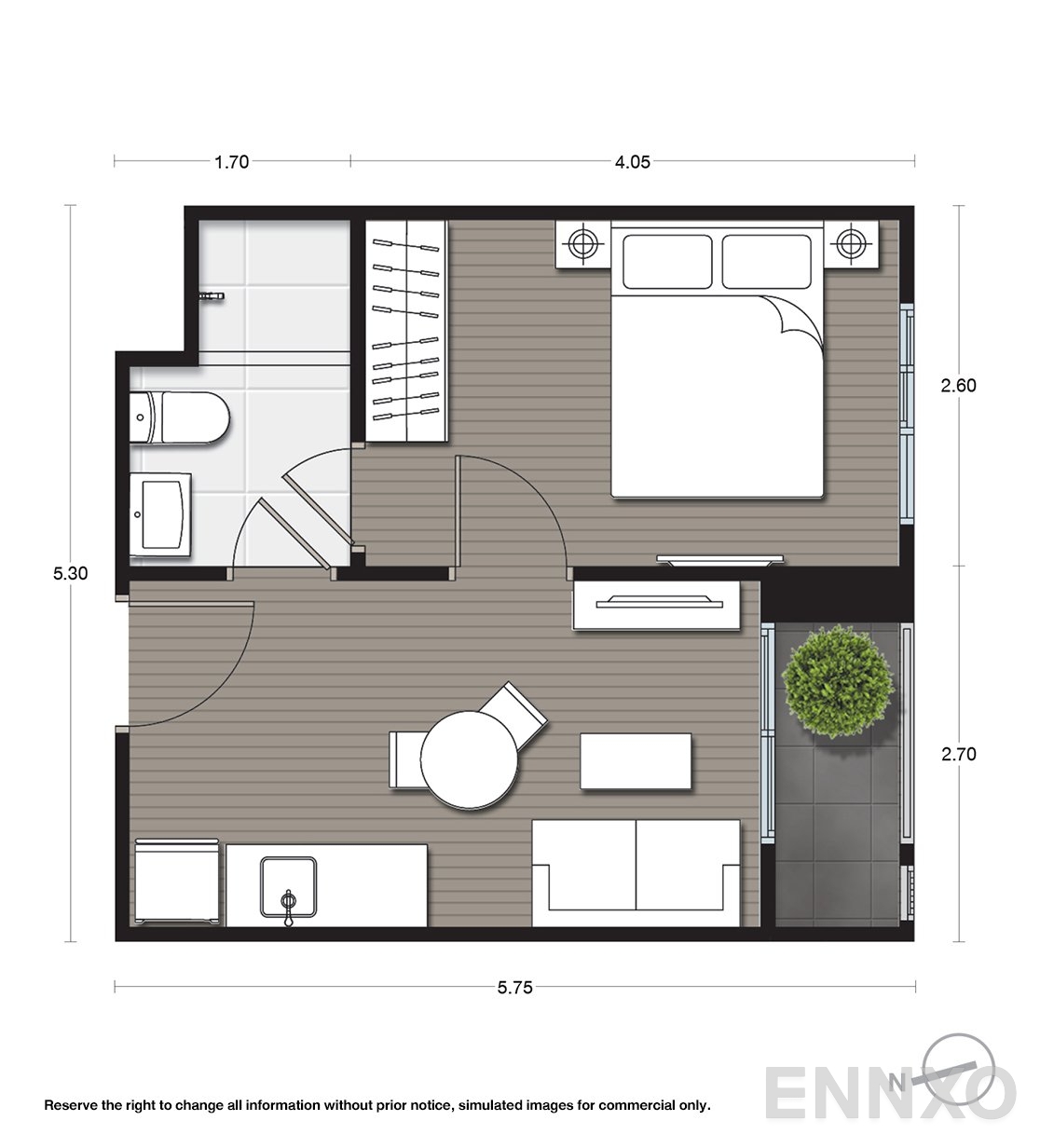 รูปแปลนห้อง A17 ของโครงการ นิว โนเบิล แจ้งวัฒนะ