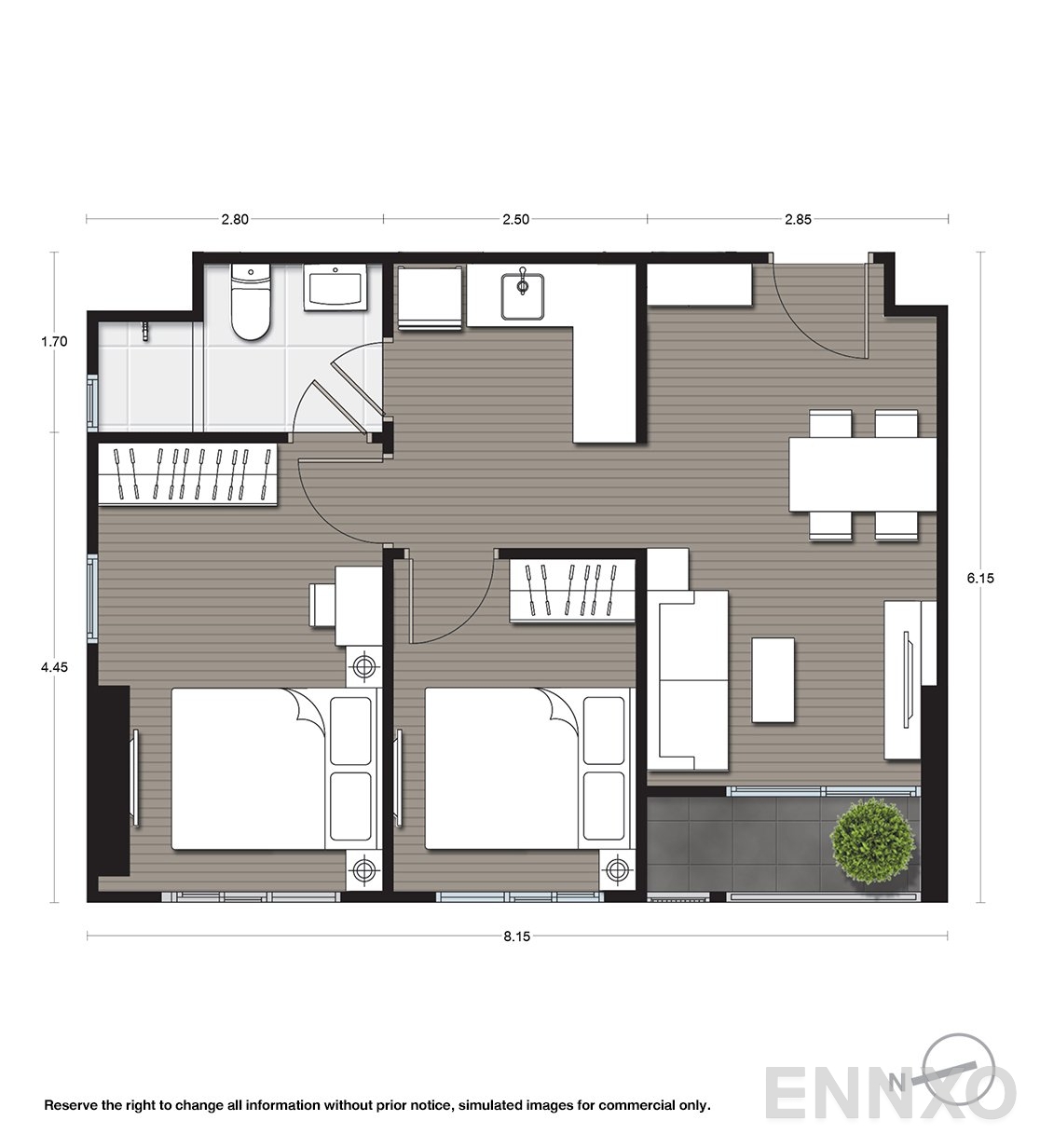 รูปแปลนห้อง B30 ของโครงการ นิว โนเบิล แจ้งวัฒนะ