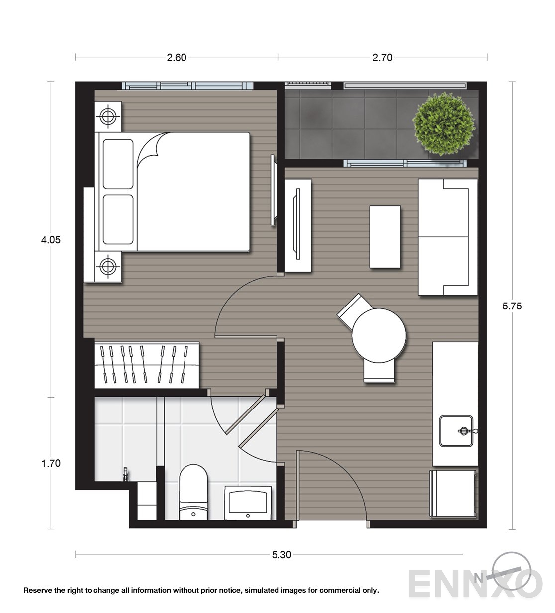 รูปแปลนห้อง A21 ของโครงการ นิว โนเบิล แจ้งวัฒนะ
