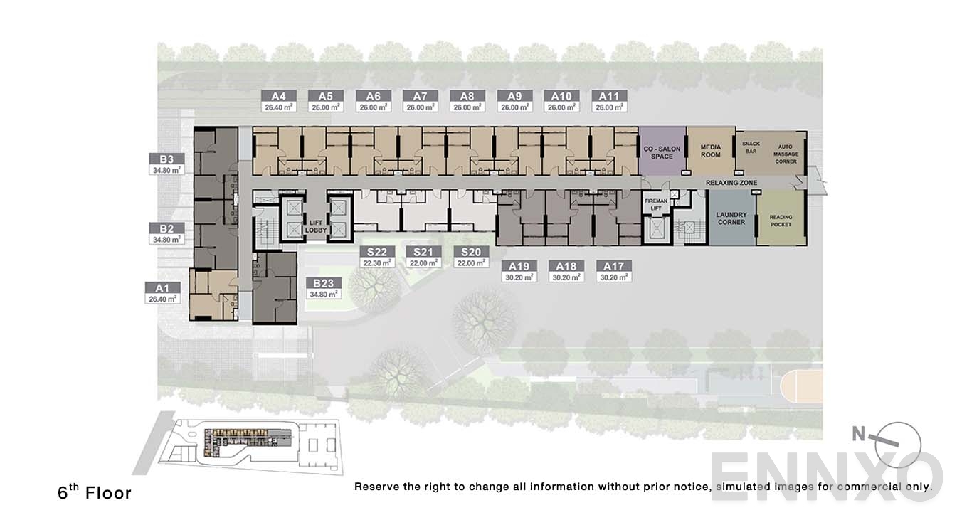 แปลนชั้น 6 Floor ของโครงการ นิว โนเบิล งามวงศ์วาน