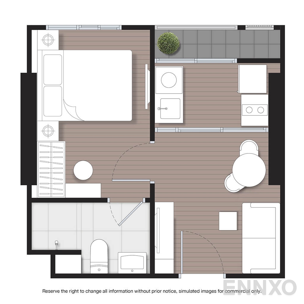 รูปแปลนห้อง A1 ของโครงการ นิว โนเบิล งามวงศ์วาน