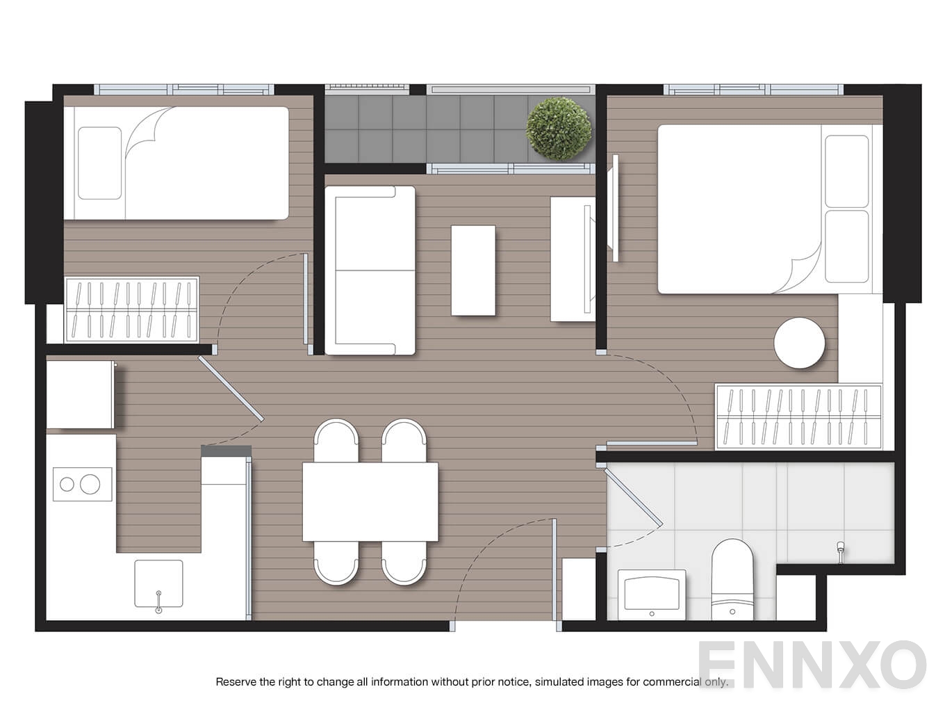 รูปแปลนห้อง B2 ของโครงการ นิว โนเบิล งามวงศ์วาน