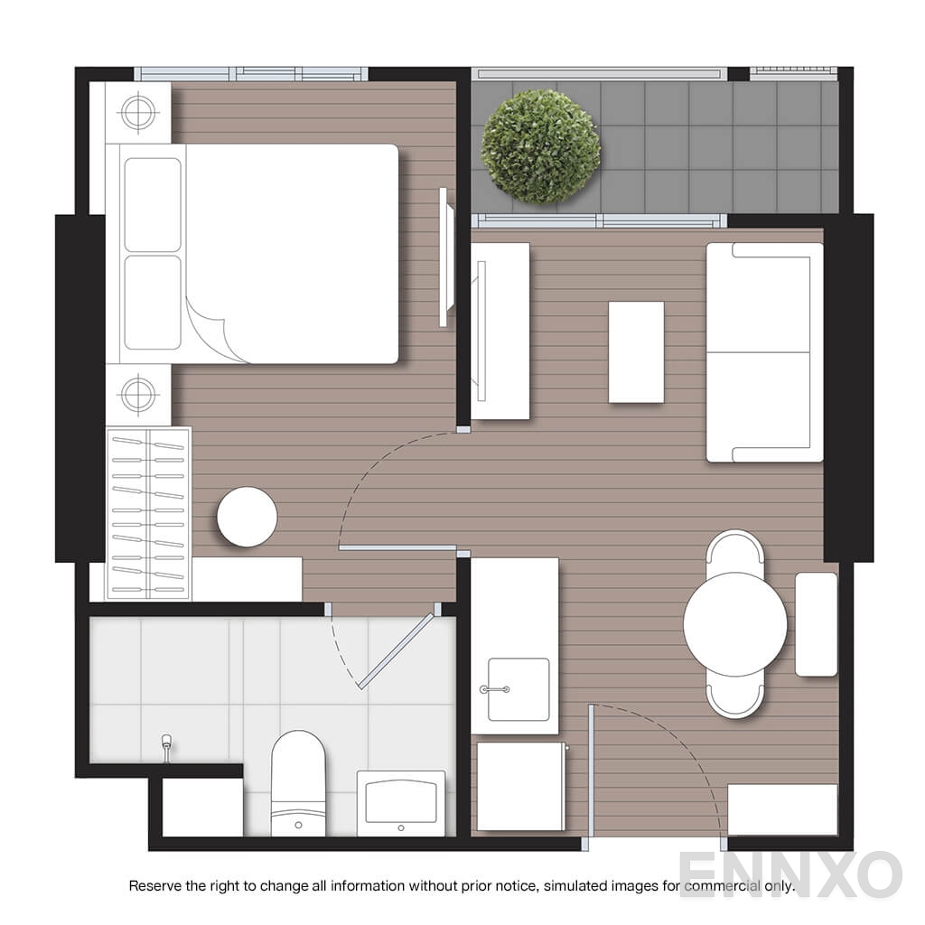 รูปแปลนห้อง A12X ของโครงการ นิว โนเบิล งามวงศ์วาน