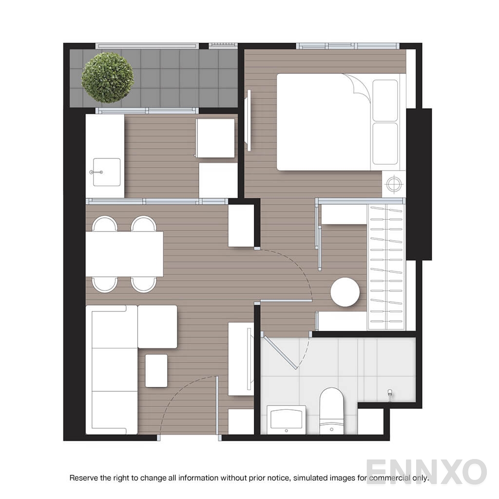 รูปแปลนห้อง A15 ของโครงการ นิว โนเบิล งามวงศ์วาน