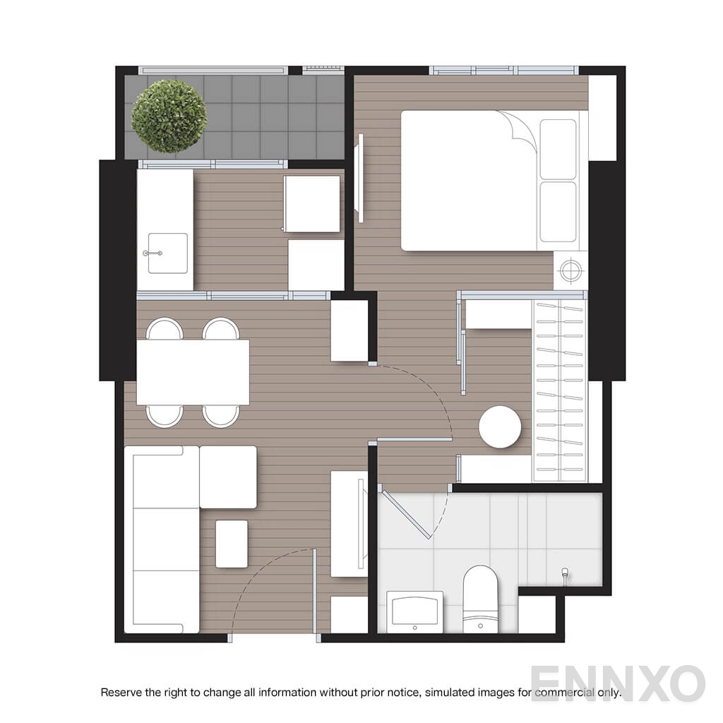 รูปแปลนห้อง A17 ของโครงการ นิว โนเบิล งามวงศ์วาน