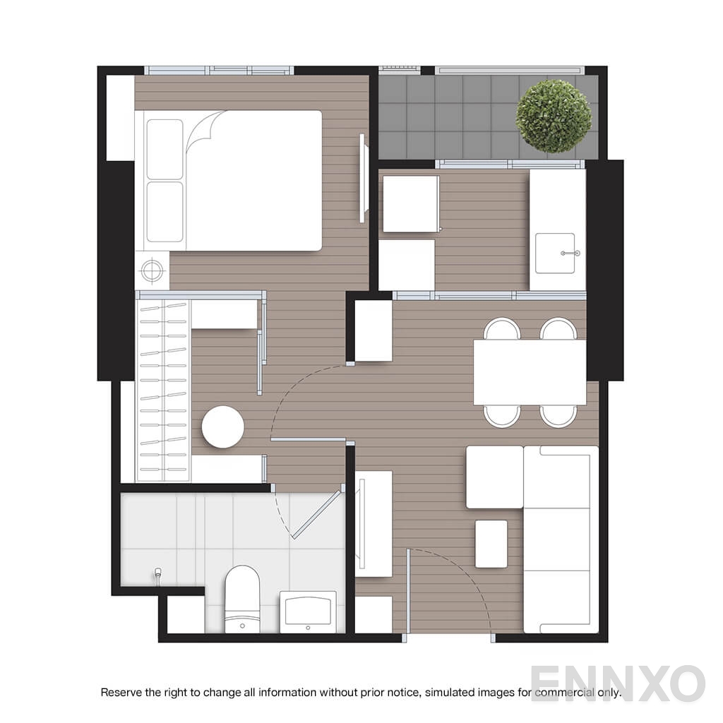 รูปแปลนห้อง A18 ของโครงการ นิว โนเบิล งามวงศ์วาน