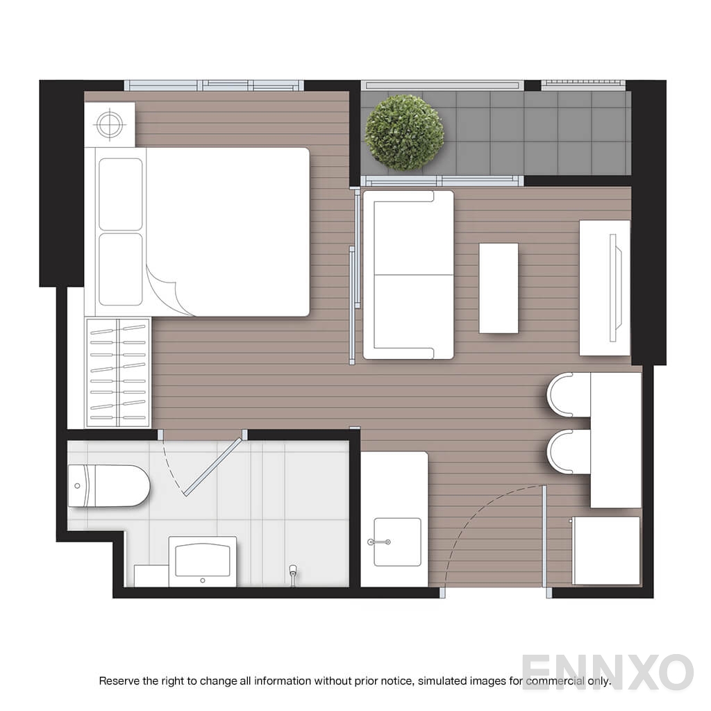 รูปแปลนห้อง S20 ของโครงการ นิว โนเบิล งามวงศ์วาน