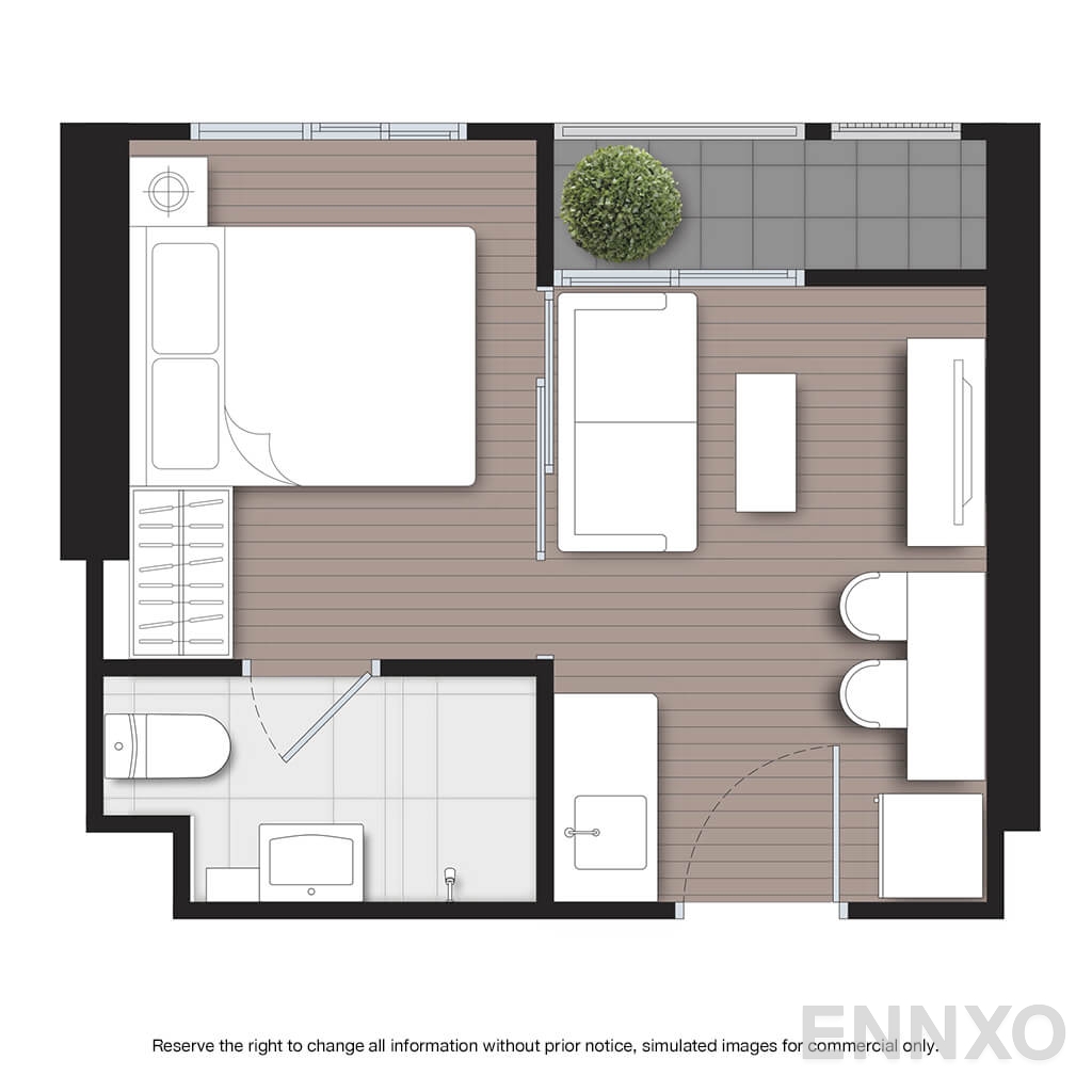 รูปแปลนห้อง S22 ของโครงการ นิว โนเบิล งามวงศ์วาน