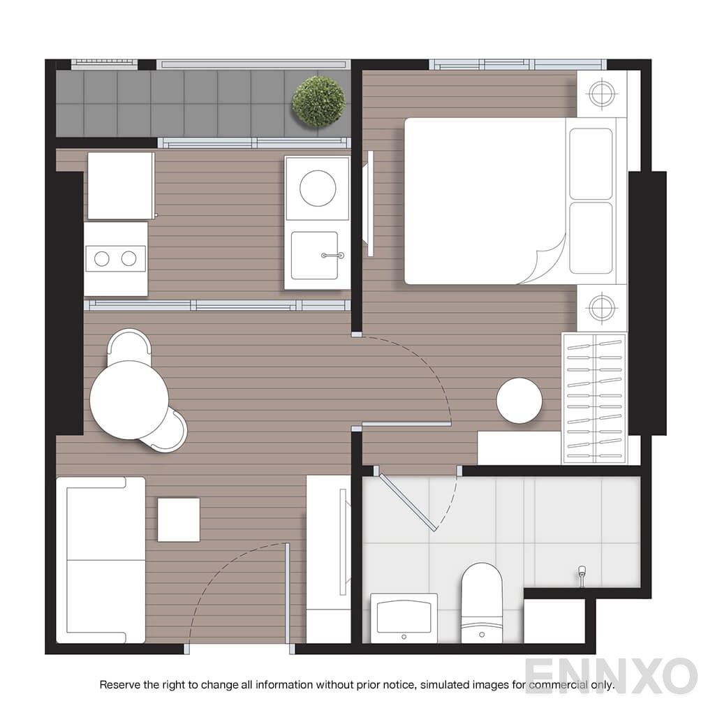 รูปแปลนห้อง A4 ของโครงการ นิว โนเบิล งามวงศ์วาน