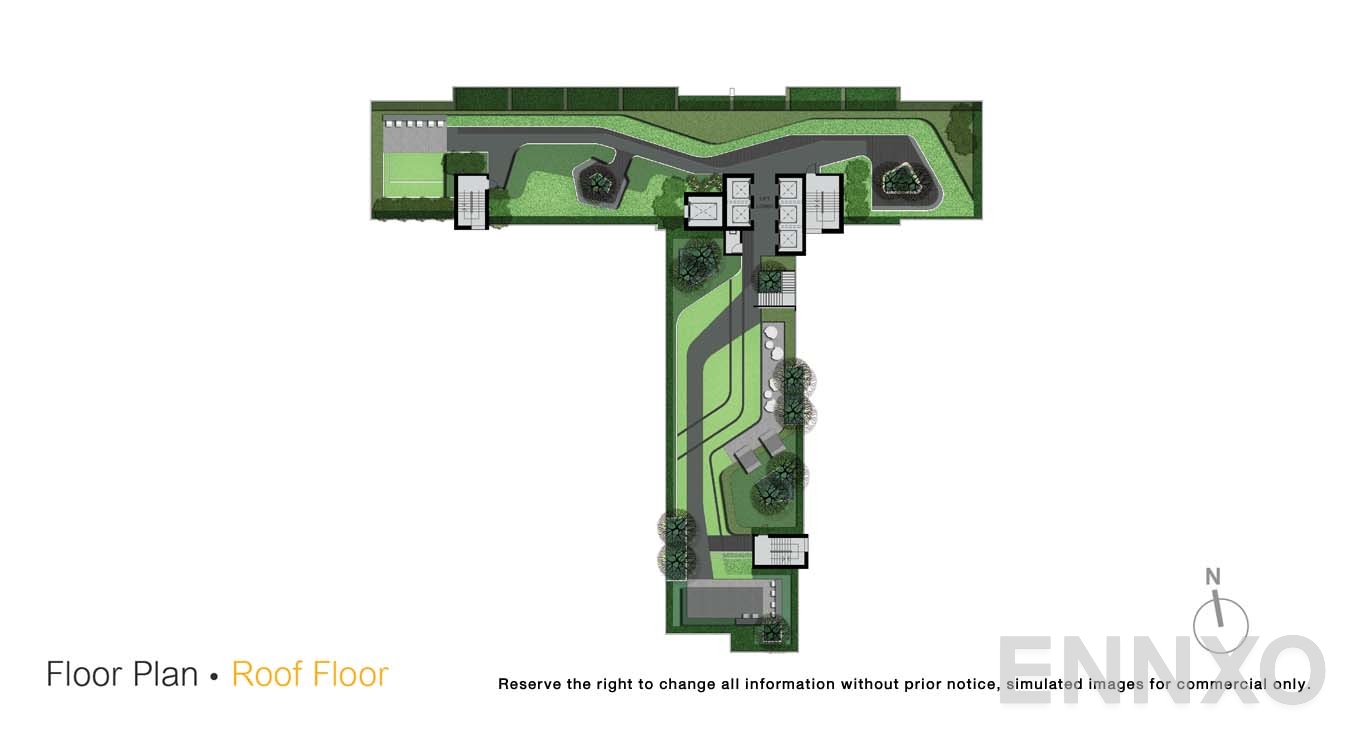 แปลนชั้น Roof Floor ของโครงการ นิว โนเบิล ศรีนครินทร์ - ลาซาล