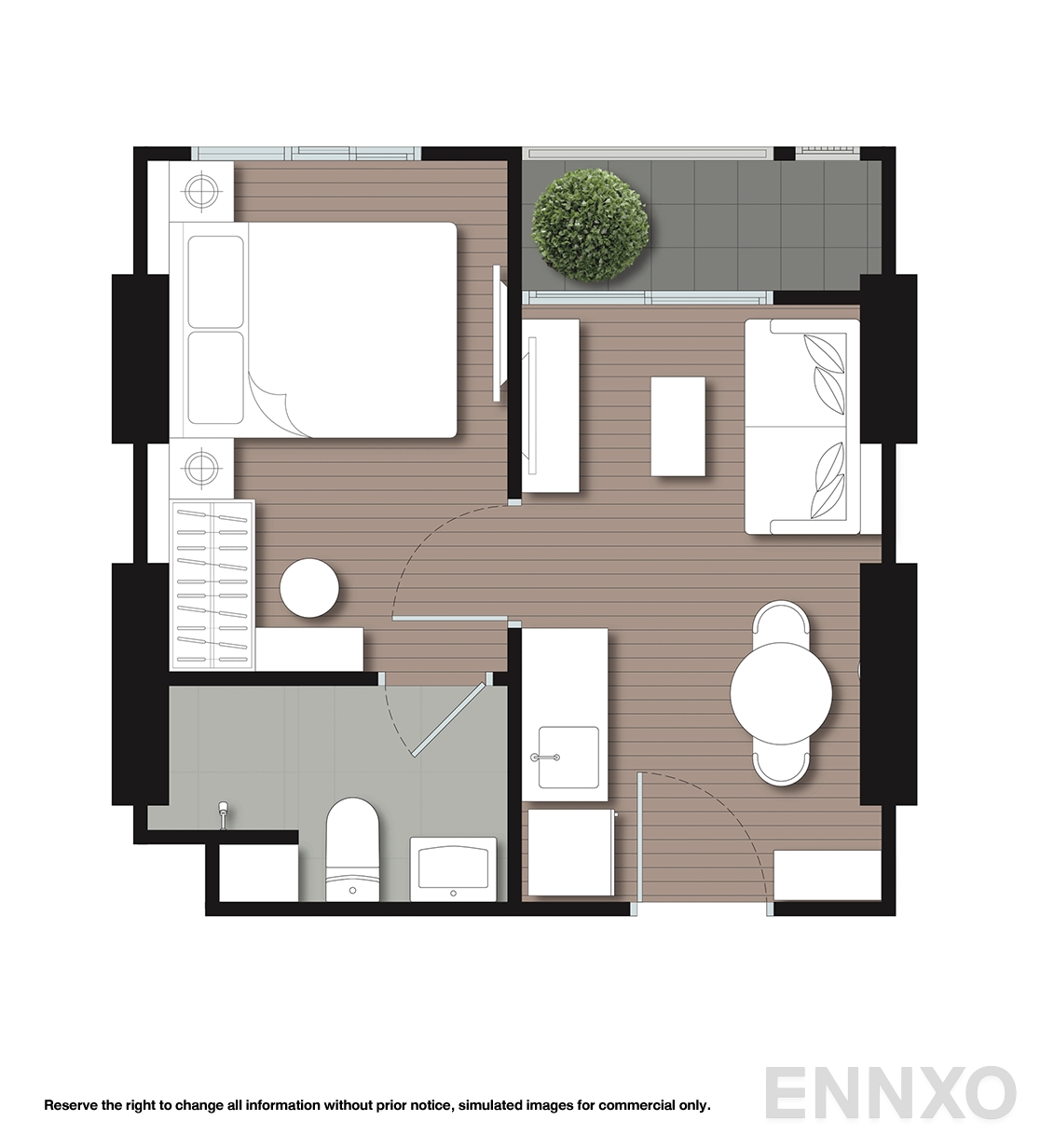 รูปแปลนห้อง A2 ของโครงการ นิว โนเบิล ศรีนครินทร์ - ลาซาล