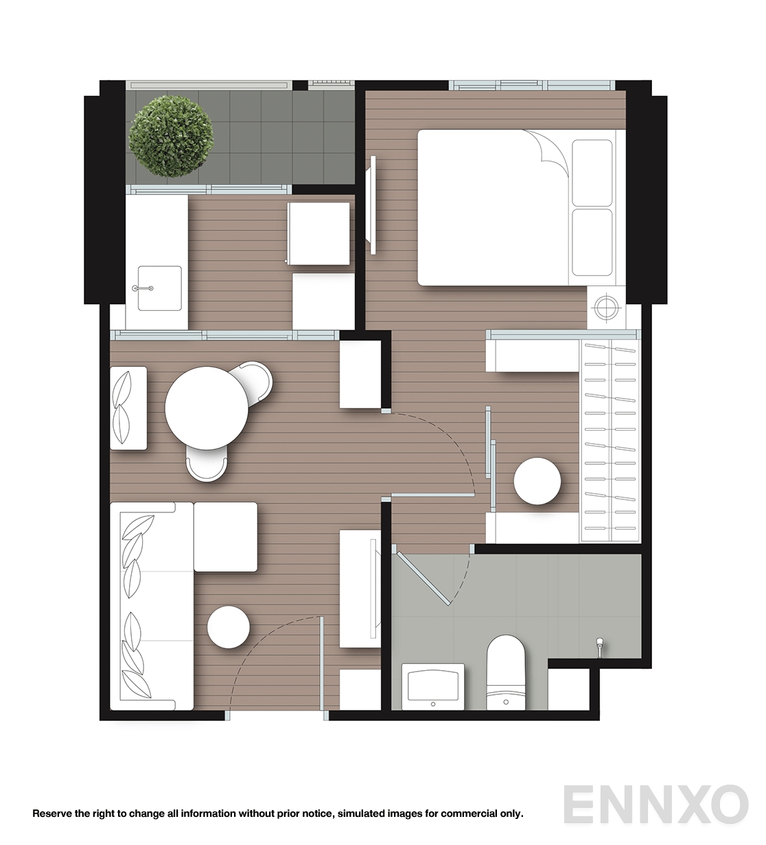 รูปแปลนห้อง A12X ของโครงการ นิว โนเบิล ศรีนครินทร์ - ลาซาล