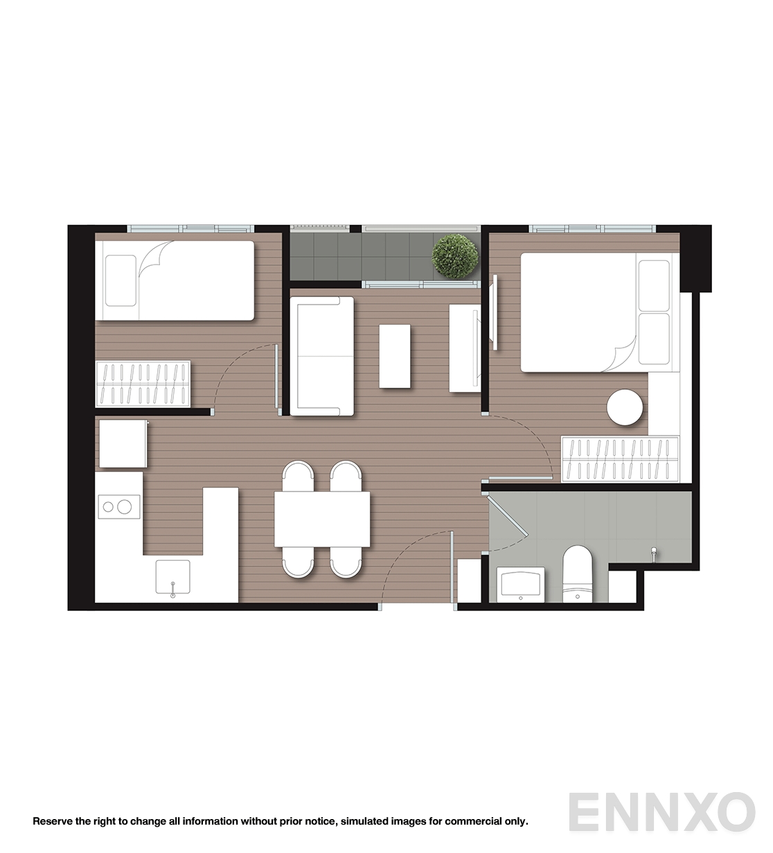 รูปแปลนห้อง B15 ของโครงการ นิว โนเบิล ศรีนครินทร์ - ลาซาล