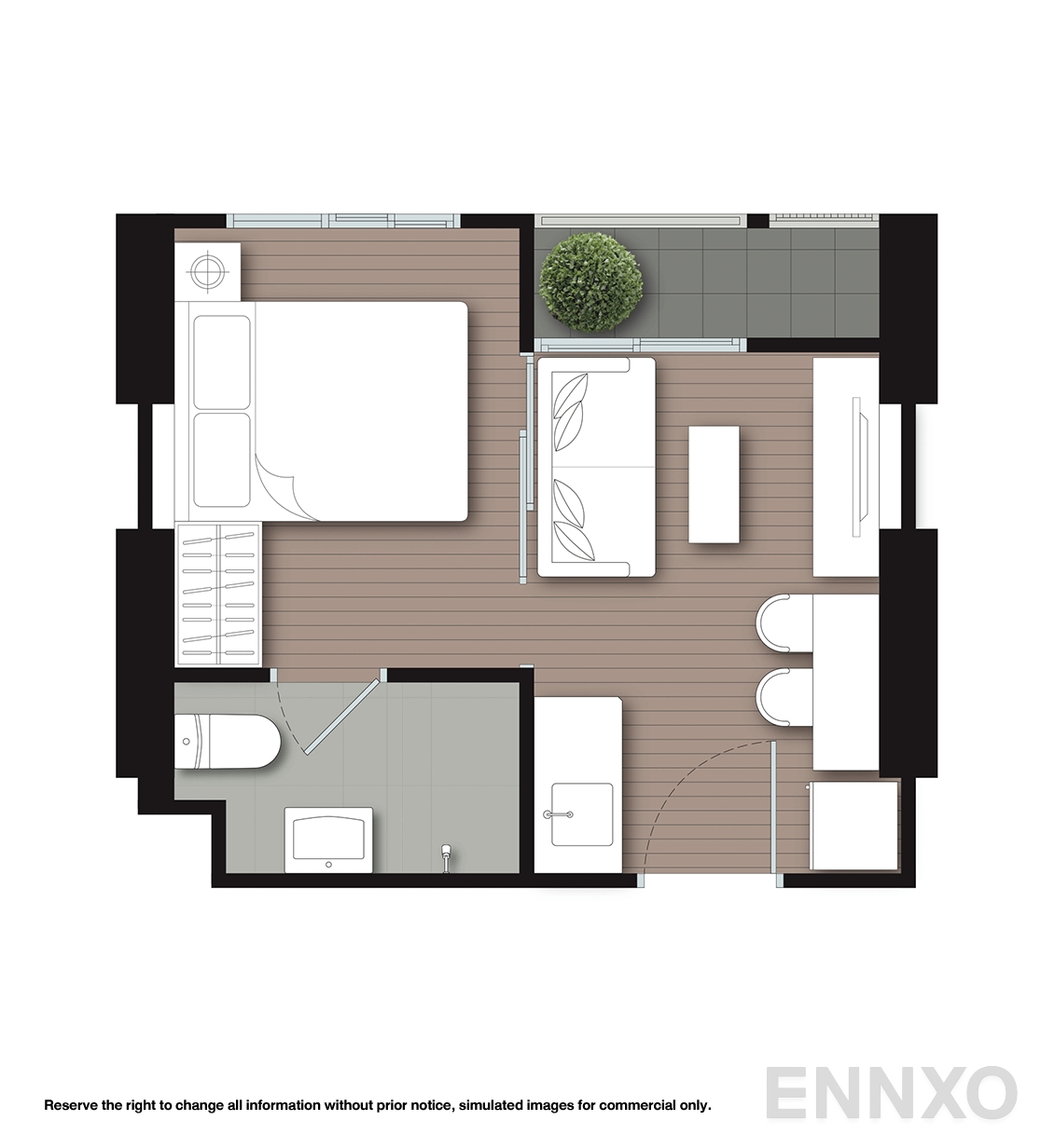 รูปแปลนห้อง S18 ของโครงการ นิว โนเบิล ศรีนครินทร์ - ลาซาล