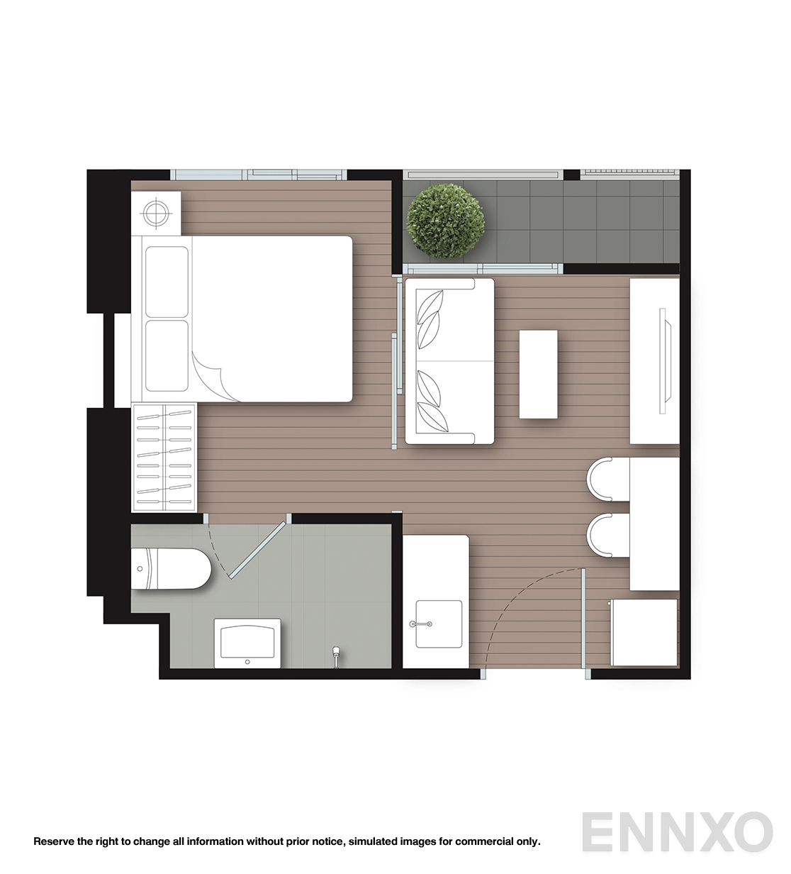 รูปแปลนห้อง S21 ของโครงการ นิว โนเบิล ศรีนครินทร์ - ลาซาล