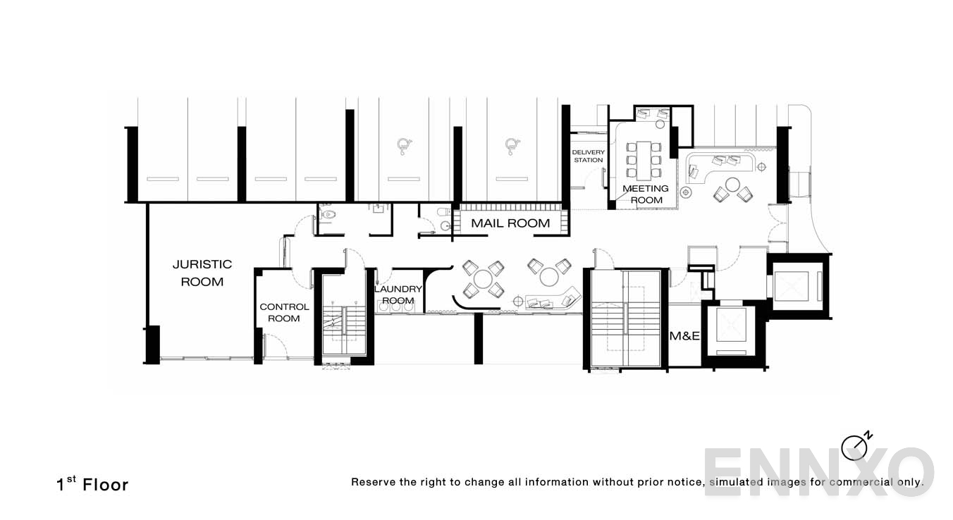 แปลนชั้น 1 Floor ของโครงการ NUE Riverest Ratburana