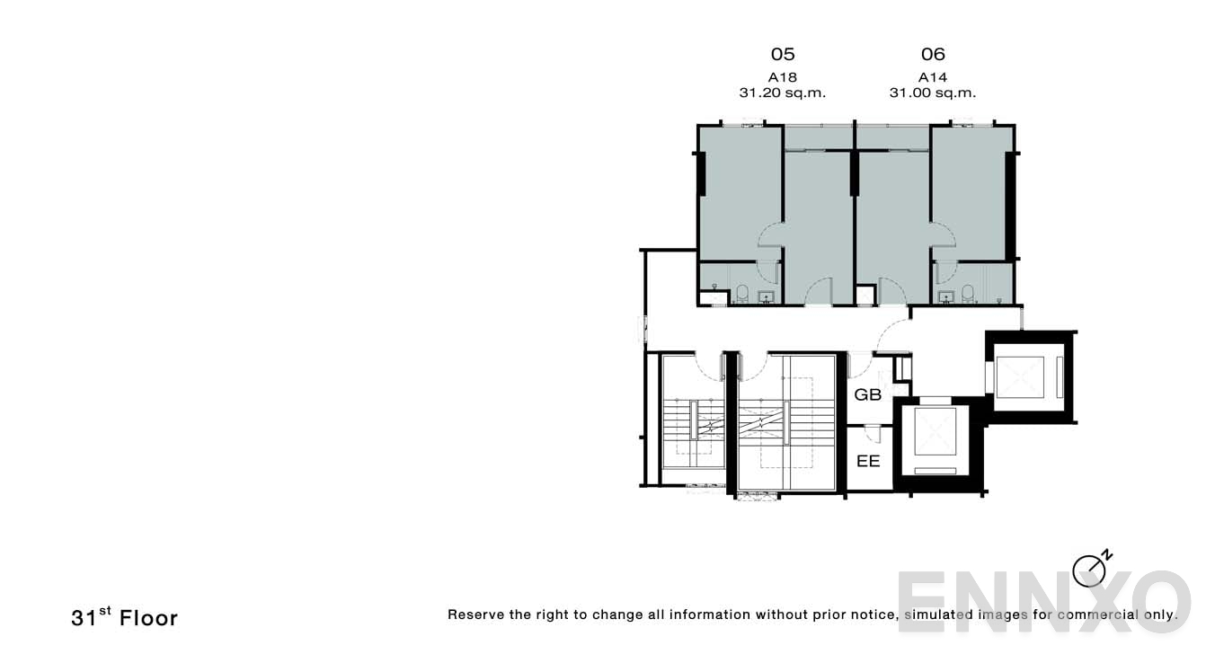 แปลนชั้น 31 Floor ของโครงการ NUE Riverest Ratburana