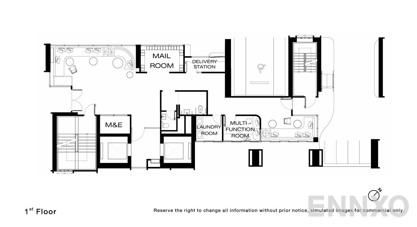 แปลนชั้น 1 Floor ของโครงการ NUE Riverest Ratburana