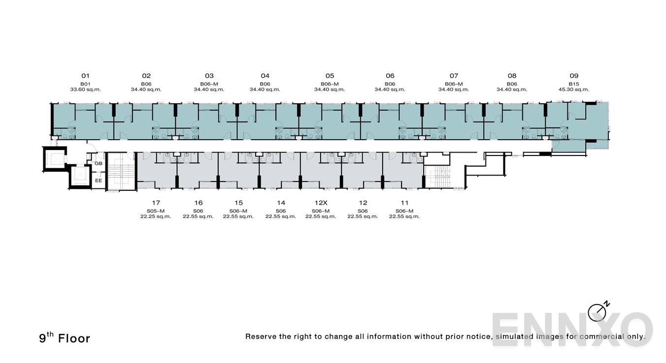 แปลนชั้น 9 Floor ของโครงการ NUE Riverest Ratburana