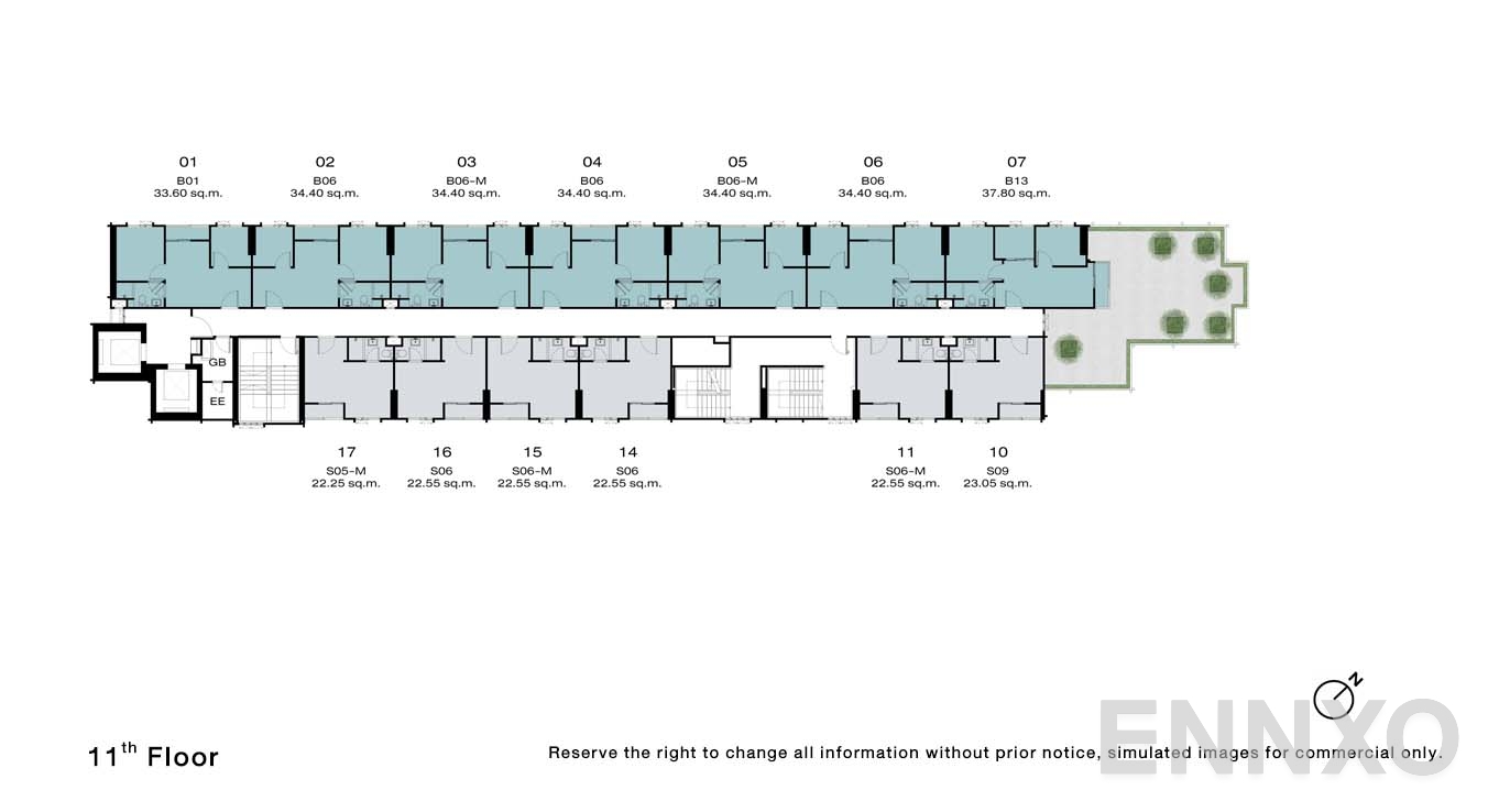 แปลนชั้น 11 Floor ของโครงการ NUE Riverest Ratburana