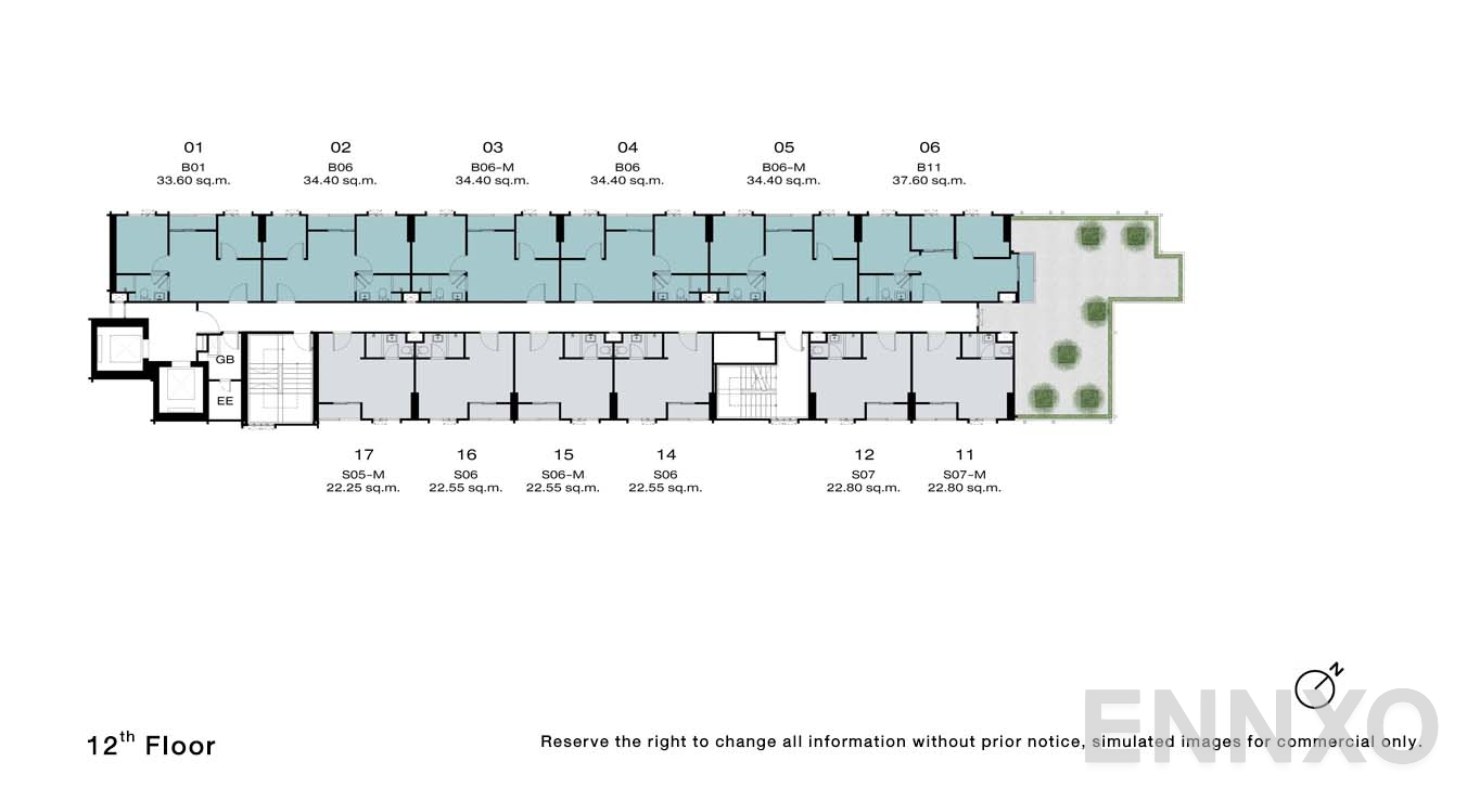 แปลนชั้น 12 Floor ของโครงการ NUE Riverest Ratburana