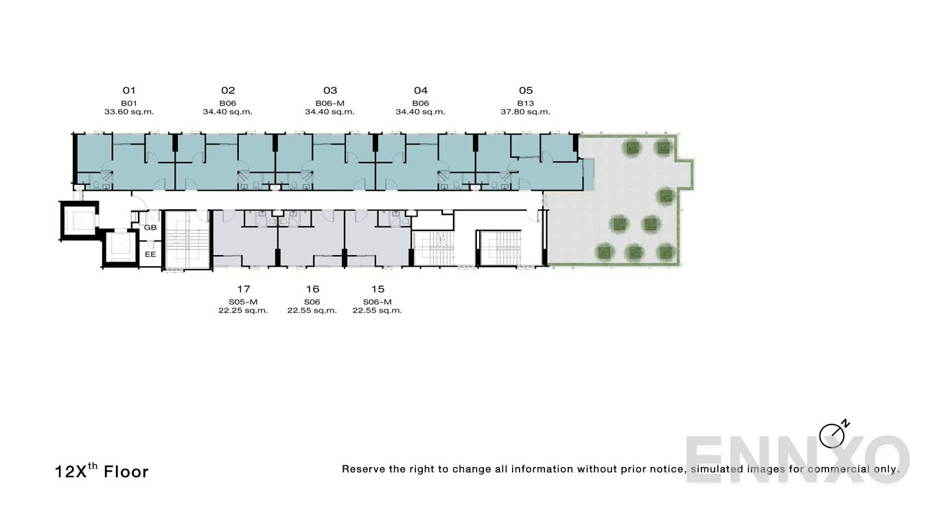 แปลนชั้น 12X Floor ของโครงการ NUE Riverest Ratburana