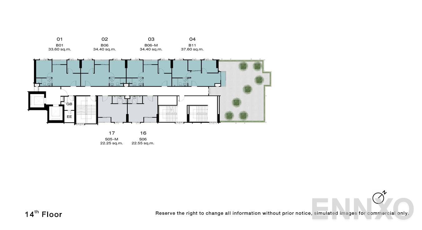 แปลนชั้น 14 Floor ของโครงการ NUE Riverest Ratburana
