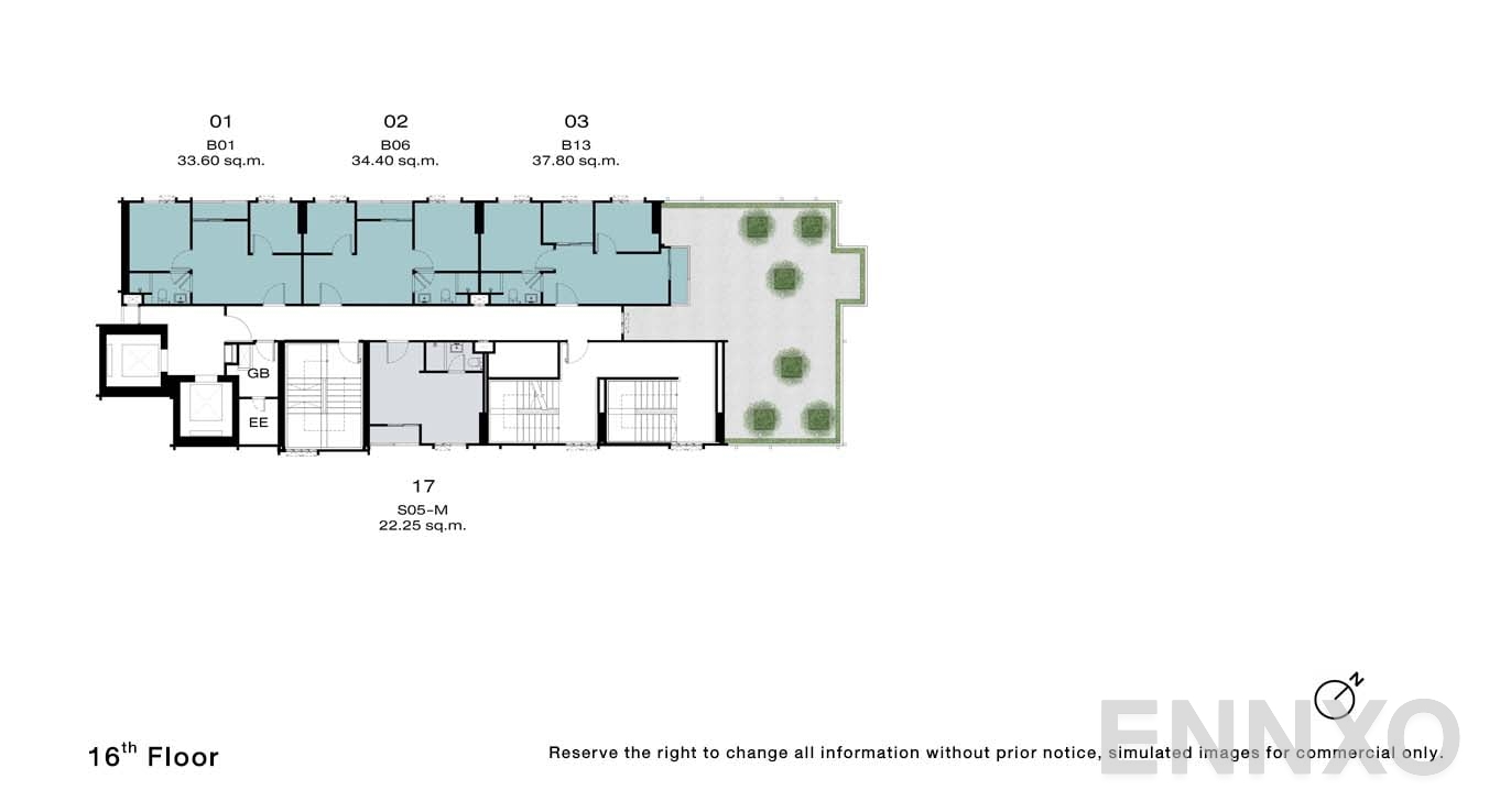 แปลนชั้น 16 Floor ของโครงการ NUE Riverest Ratburana
